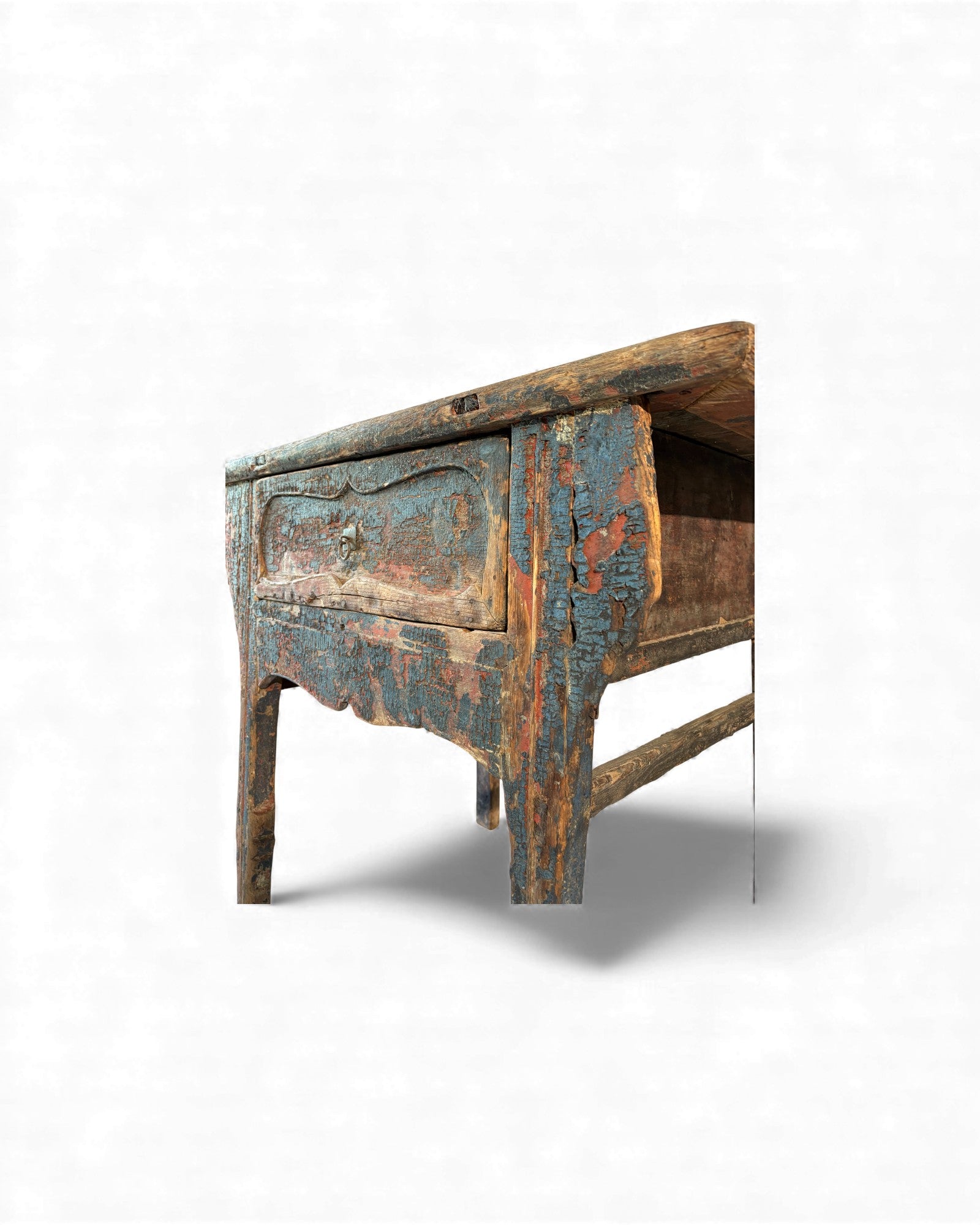 Chinese Painted Side Table with Drawer (Arrow - Leg Form) - Surround Living - 9