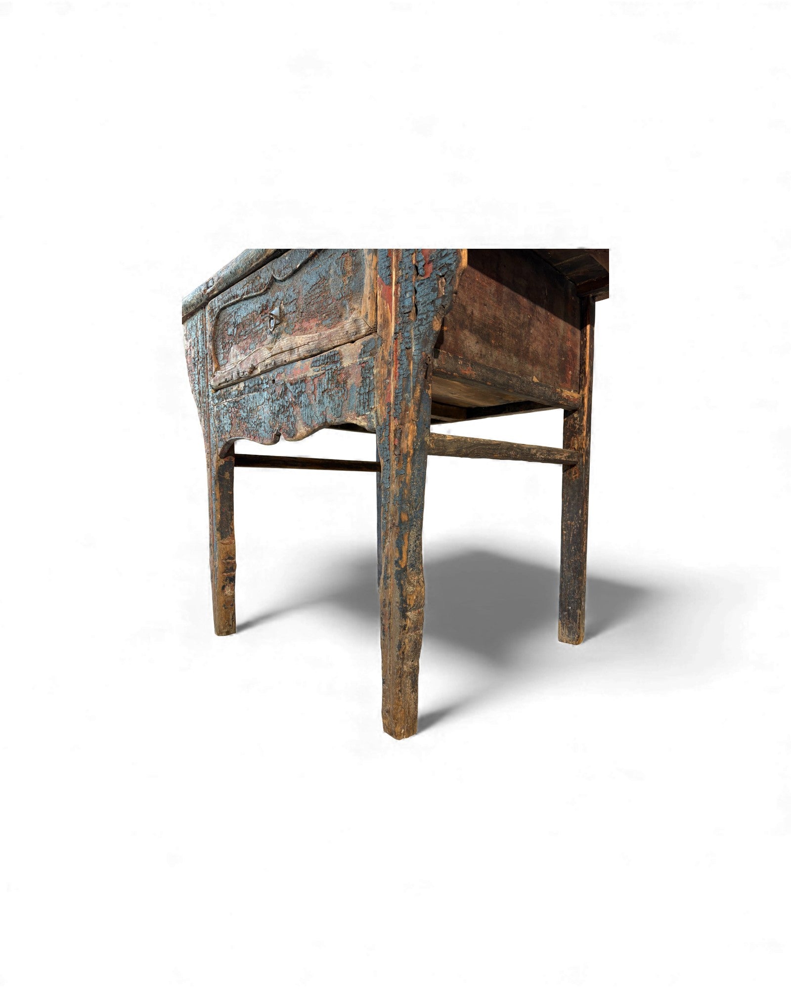 Chinese Painted Side Table with Drawer (Arrow - Leg Form) - Surround Living - 10