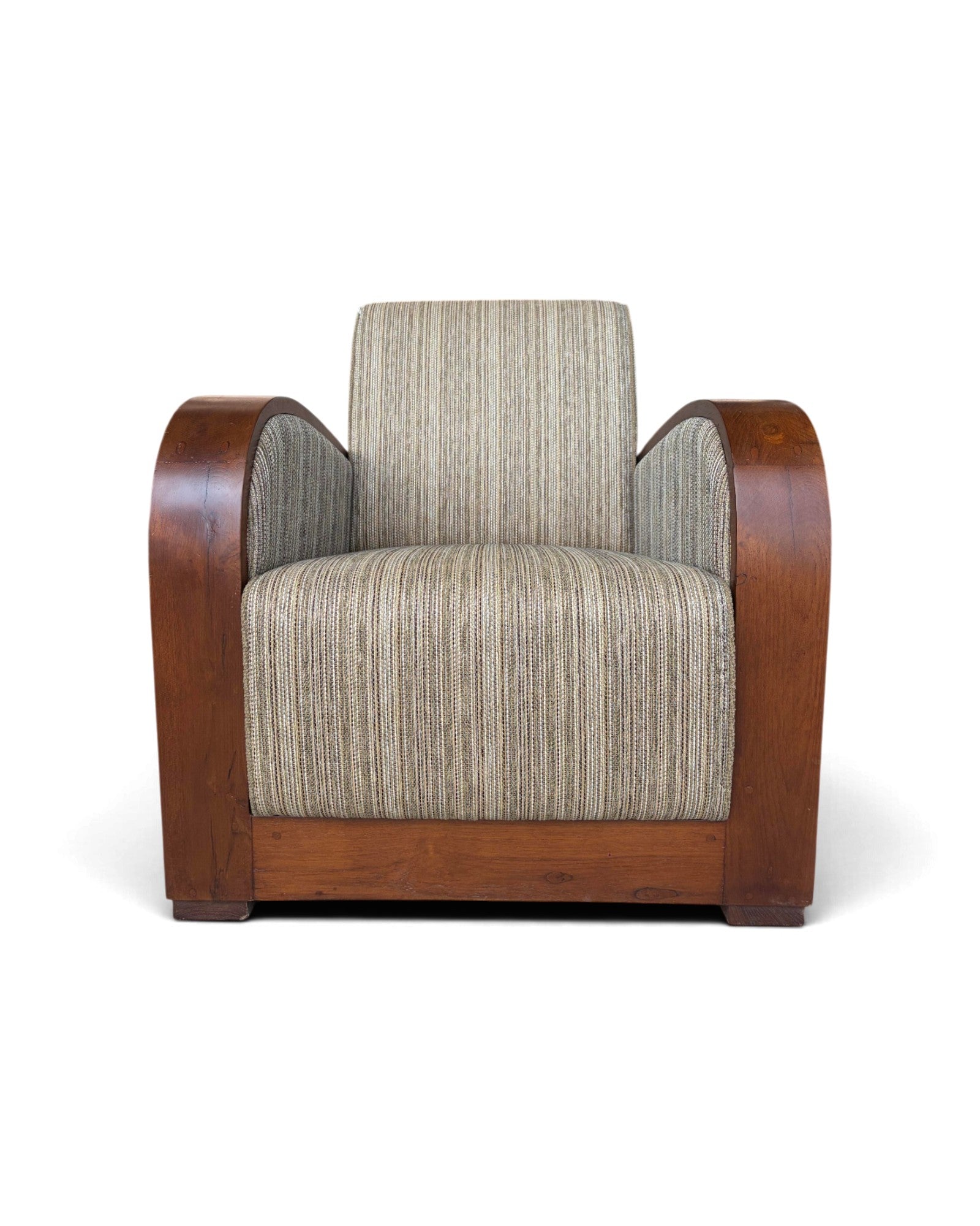 Art Deco Style Golden Teak Armchair
