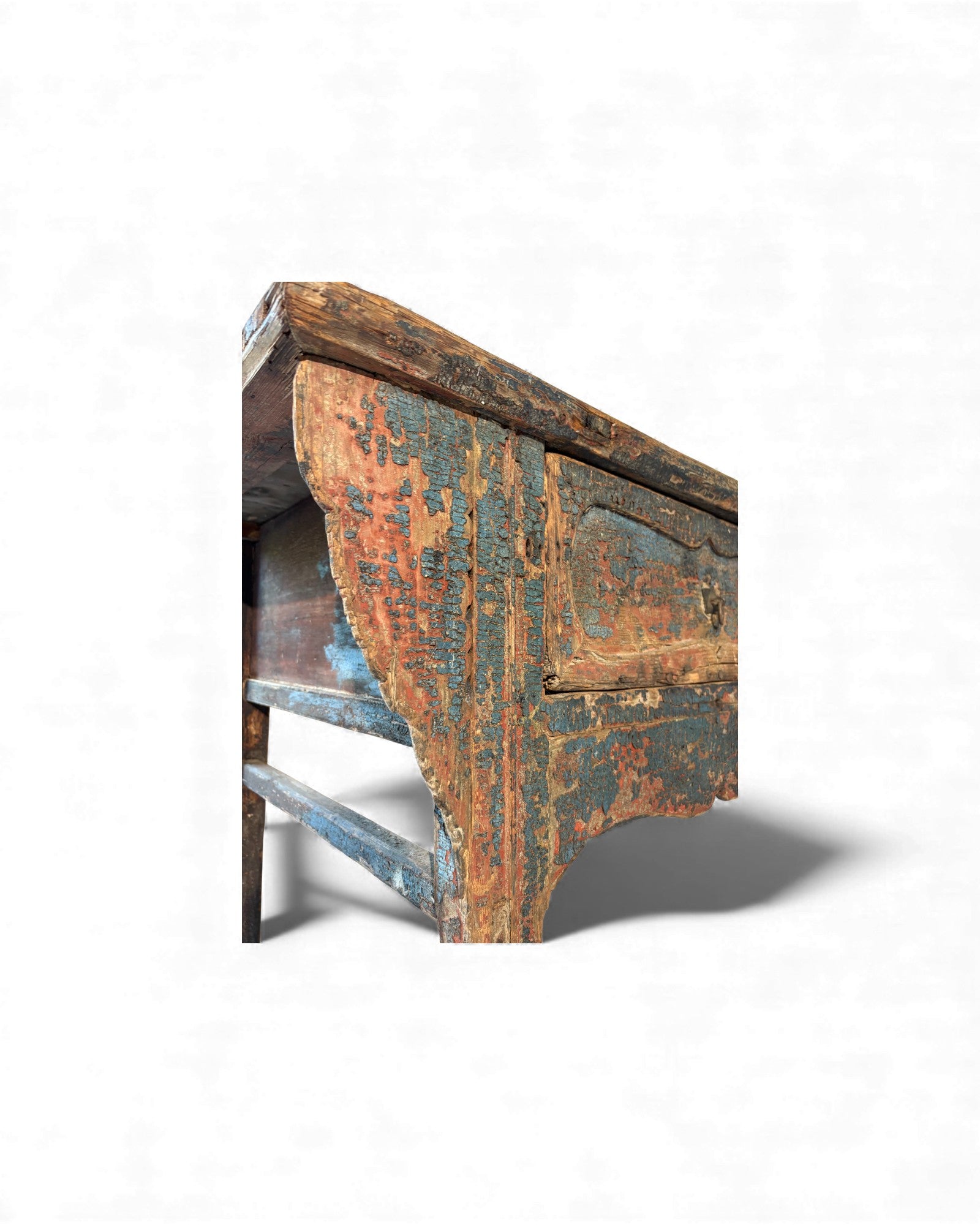 Chinese Painted Side Table with Drawer (Arrow - Leg Form) - Surround Living - 14