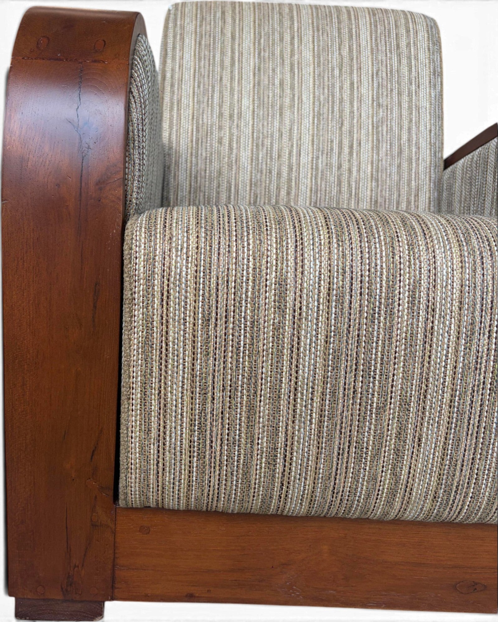 Art Deco Style Golden Teak Armchair