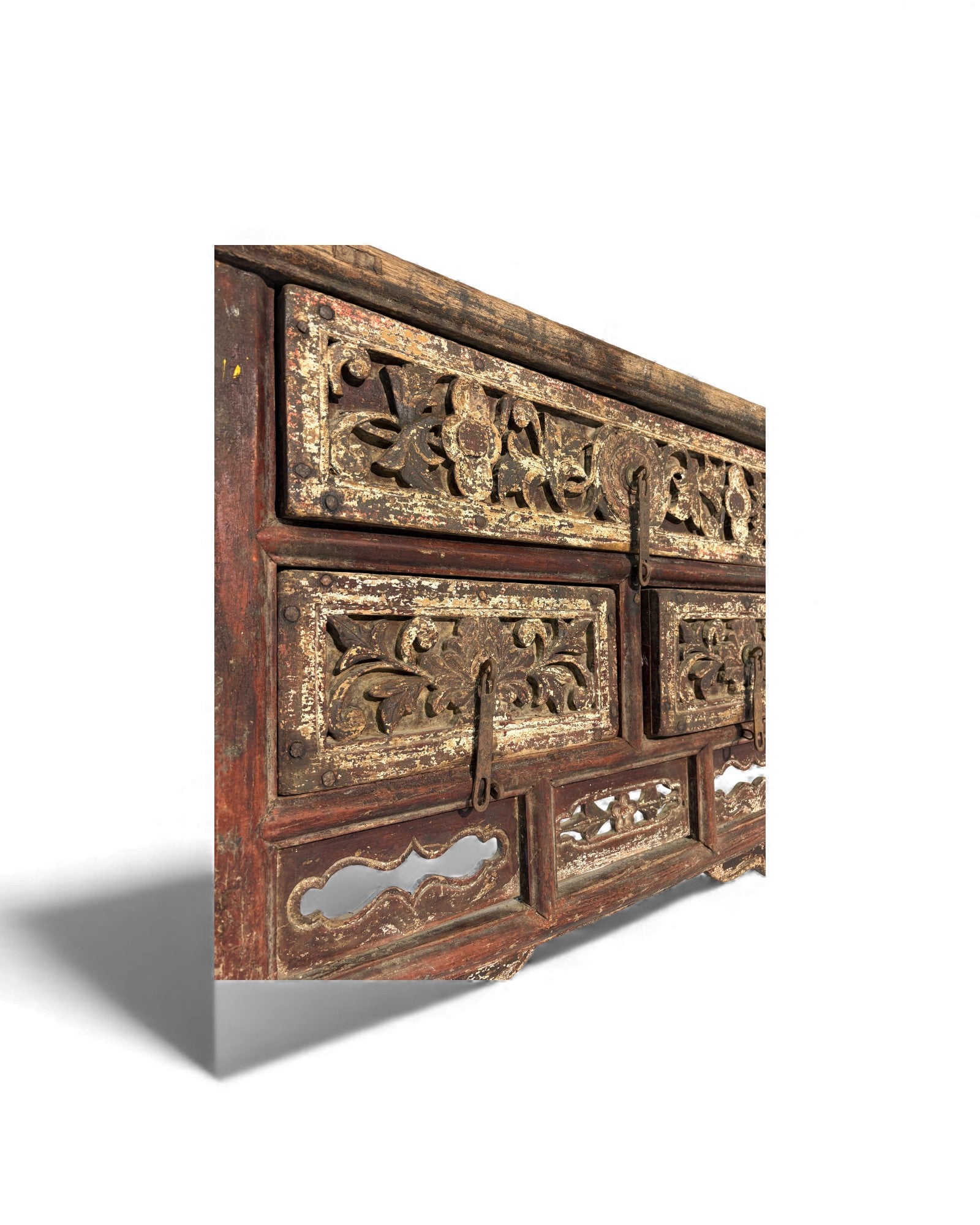 Chinese Black and Red Lacquered Chest of Drawers (Coffer) - Surround Living - 11