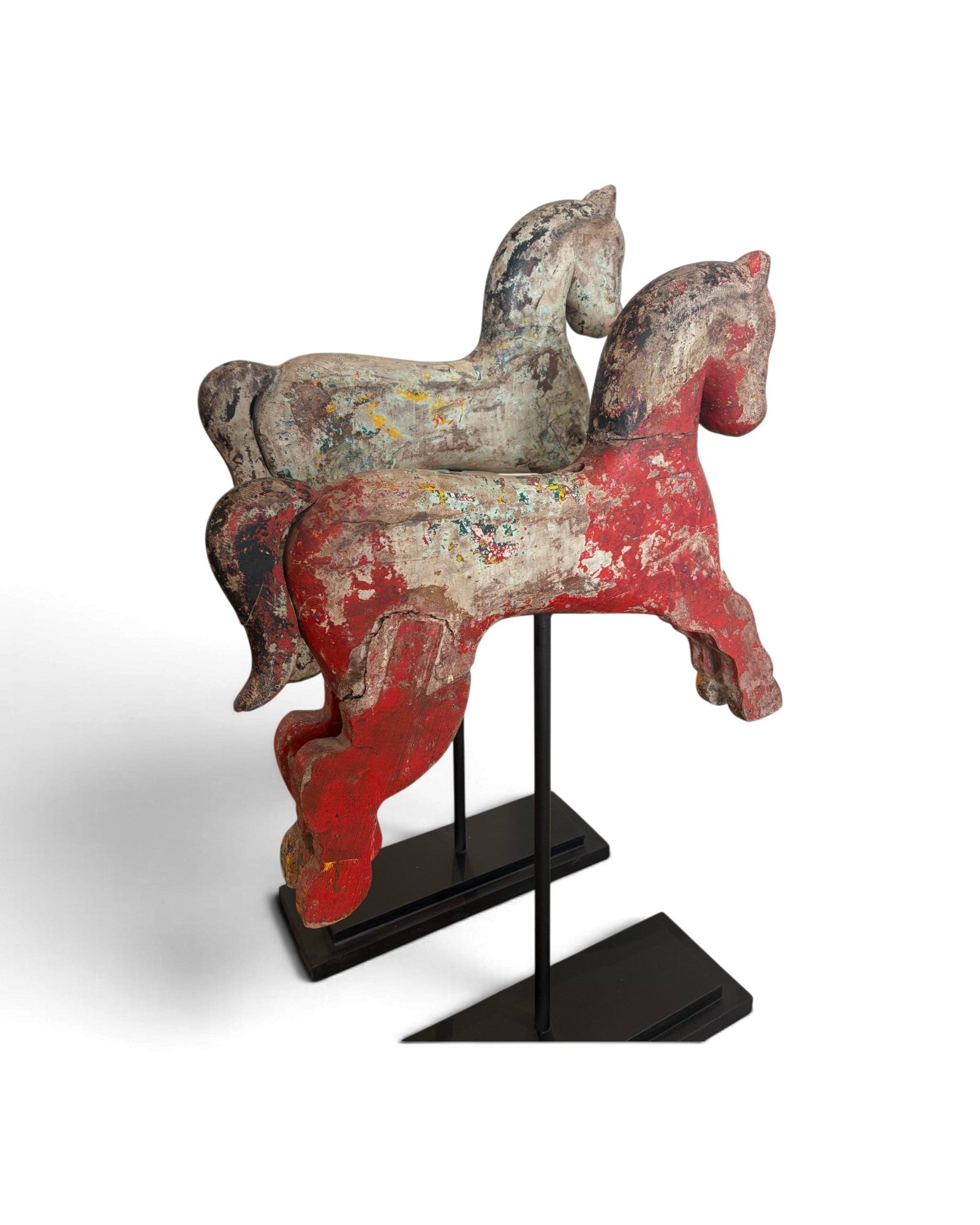 Indian Wooden Carousel Horse Figurine