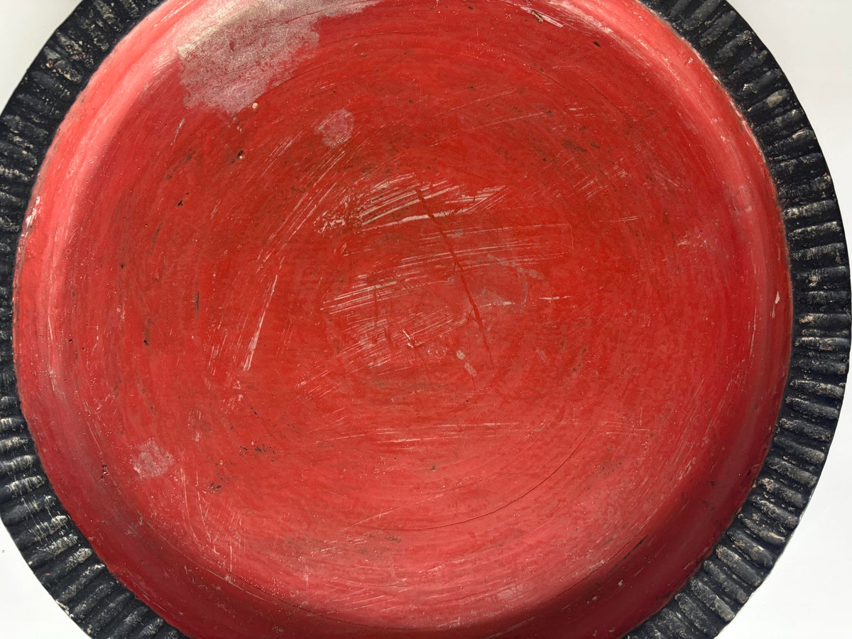 Burmese Red Lacquer Bamboo Tray (ถาดไม้ไผ่พม่าสีชาด) - Surround Living - 4