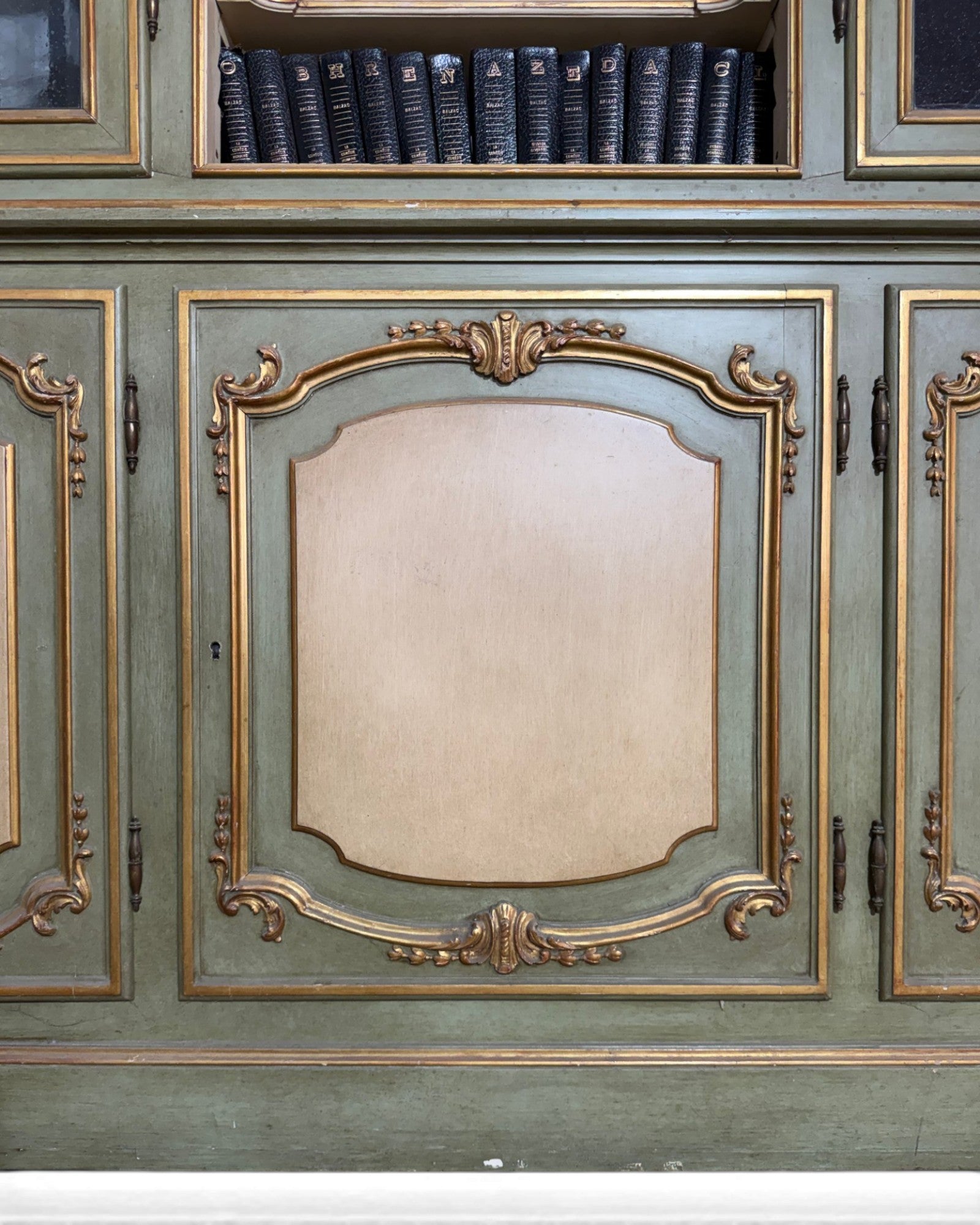 Large Louis XV Venetian Painted Architectural Bookcase