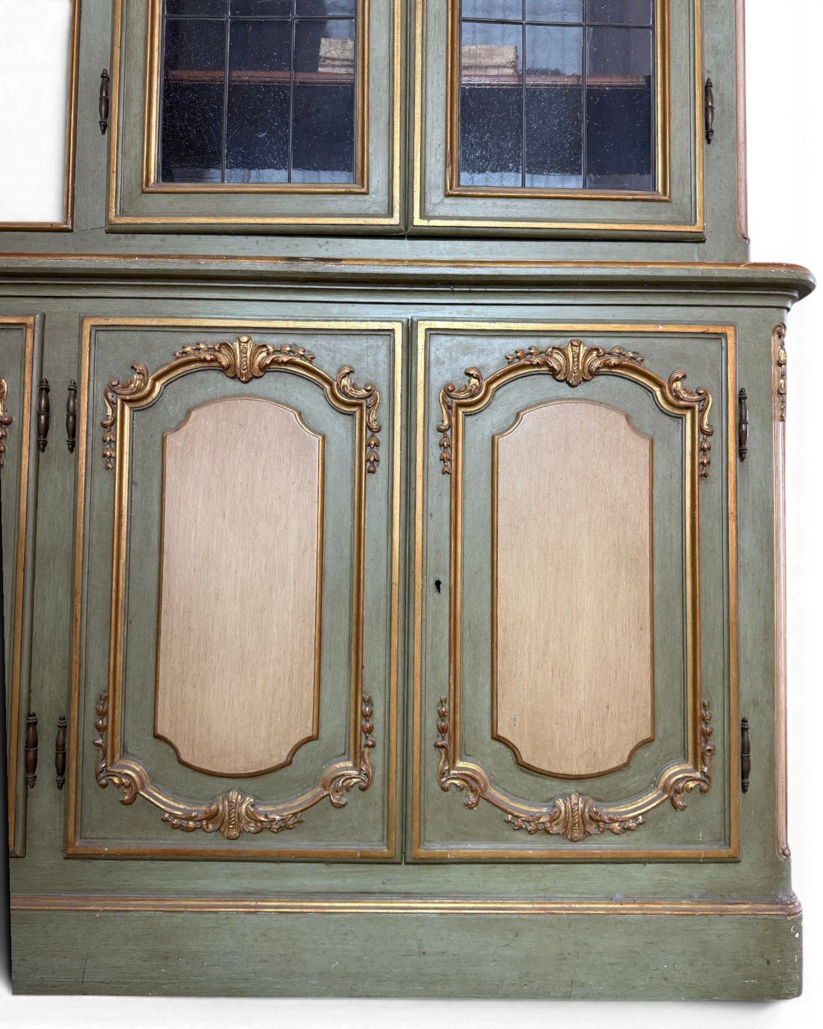 Large Louis XV Venetian Painted Architectural Bookcase