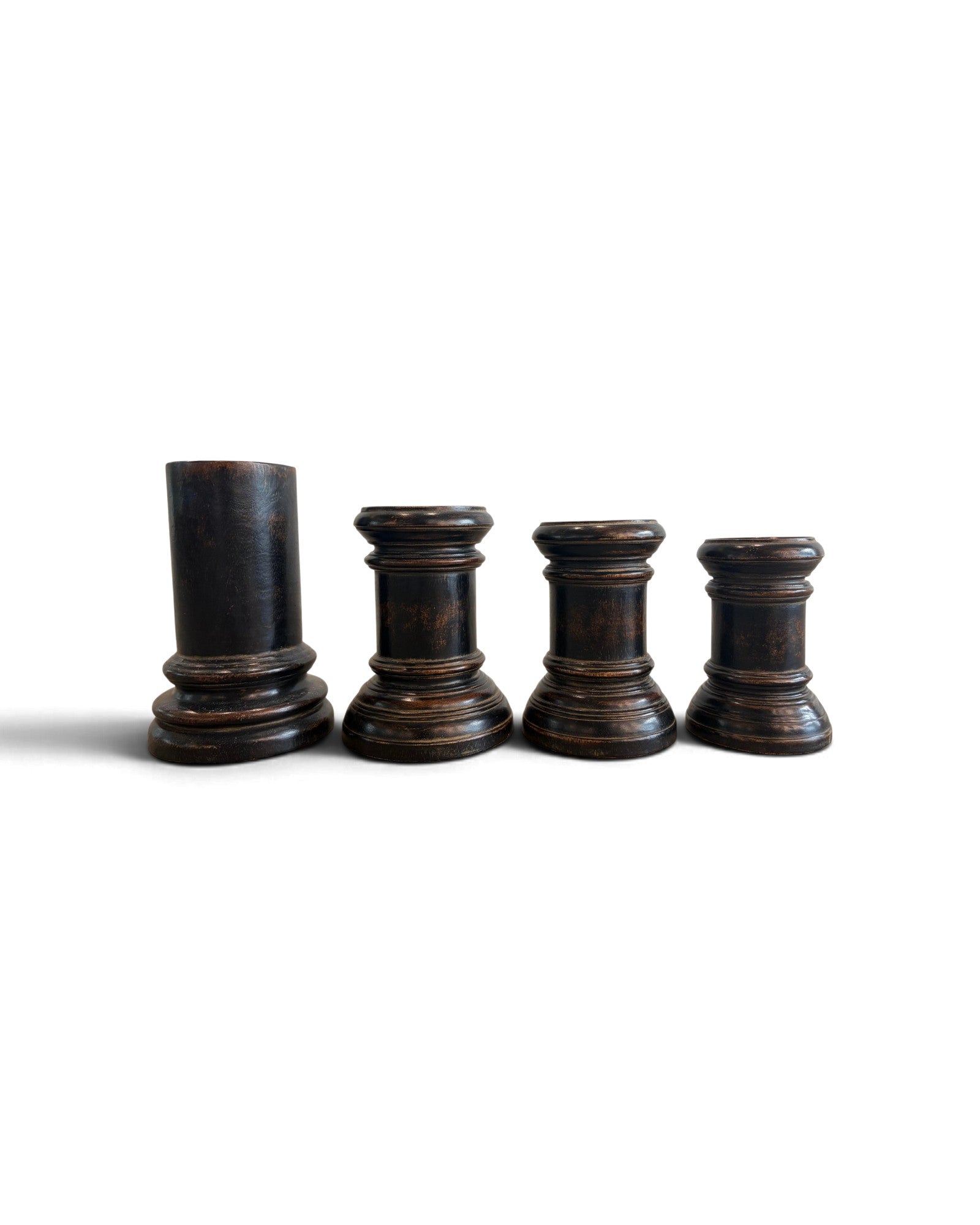 Wooden Candle Holder - Black