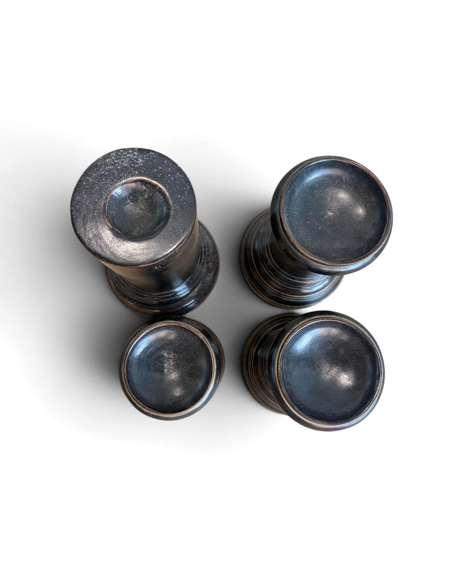 Wooden Candle Holder - Black