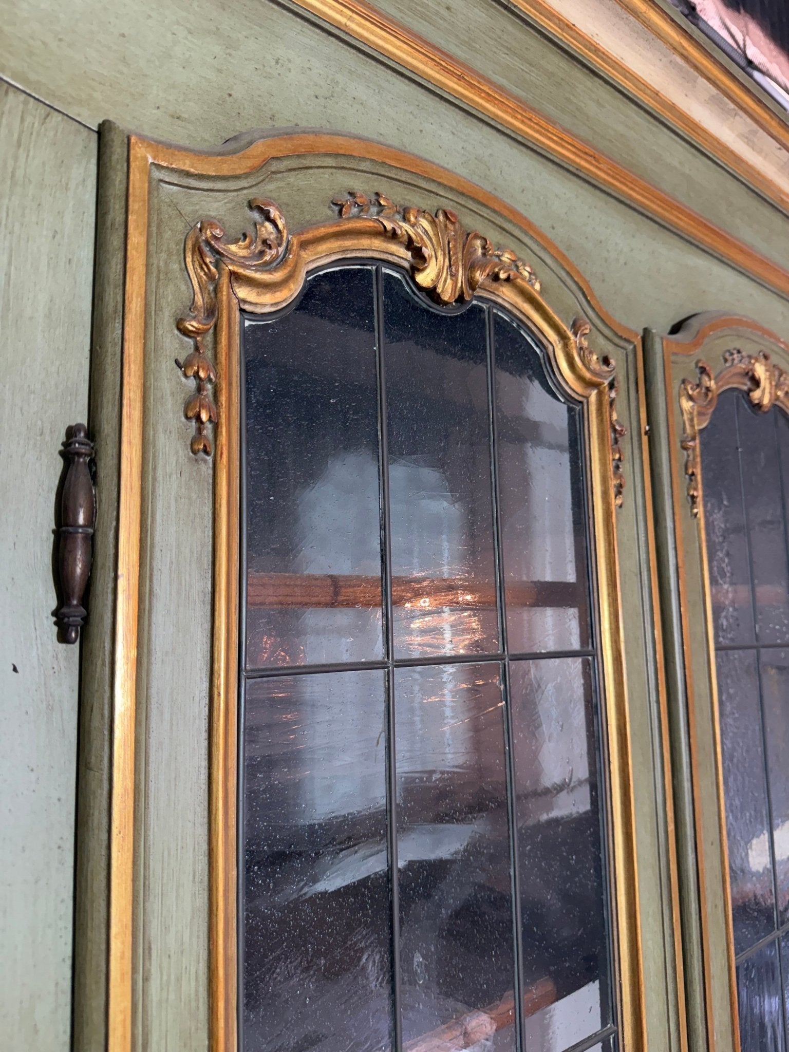 Large Louis XV Venetian Painted Architectural Bookcase