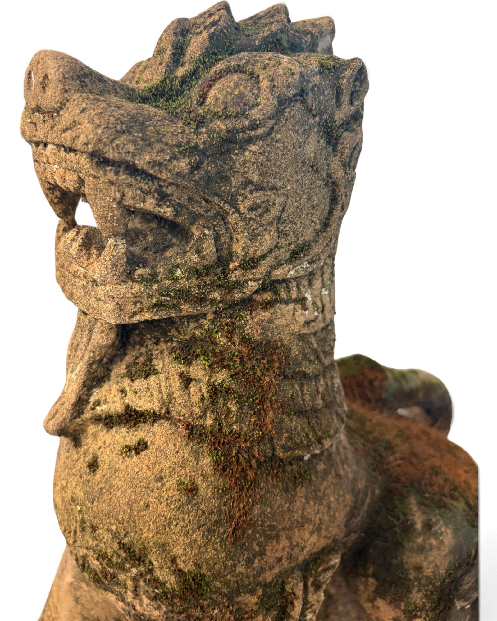Burmese Sandstone Singha Figurine