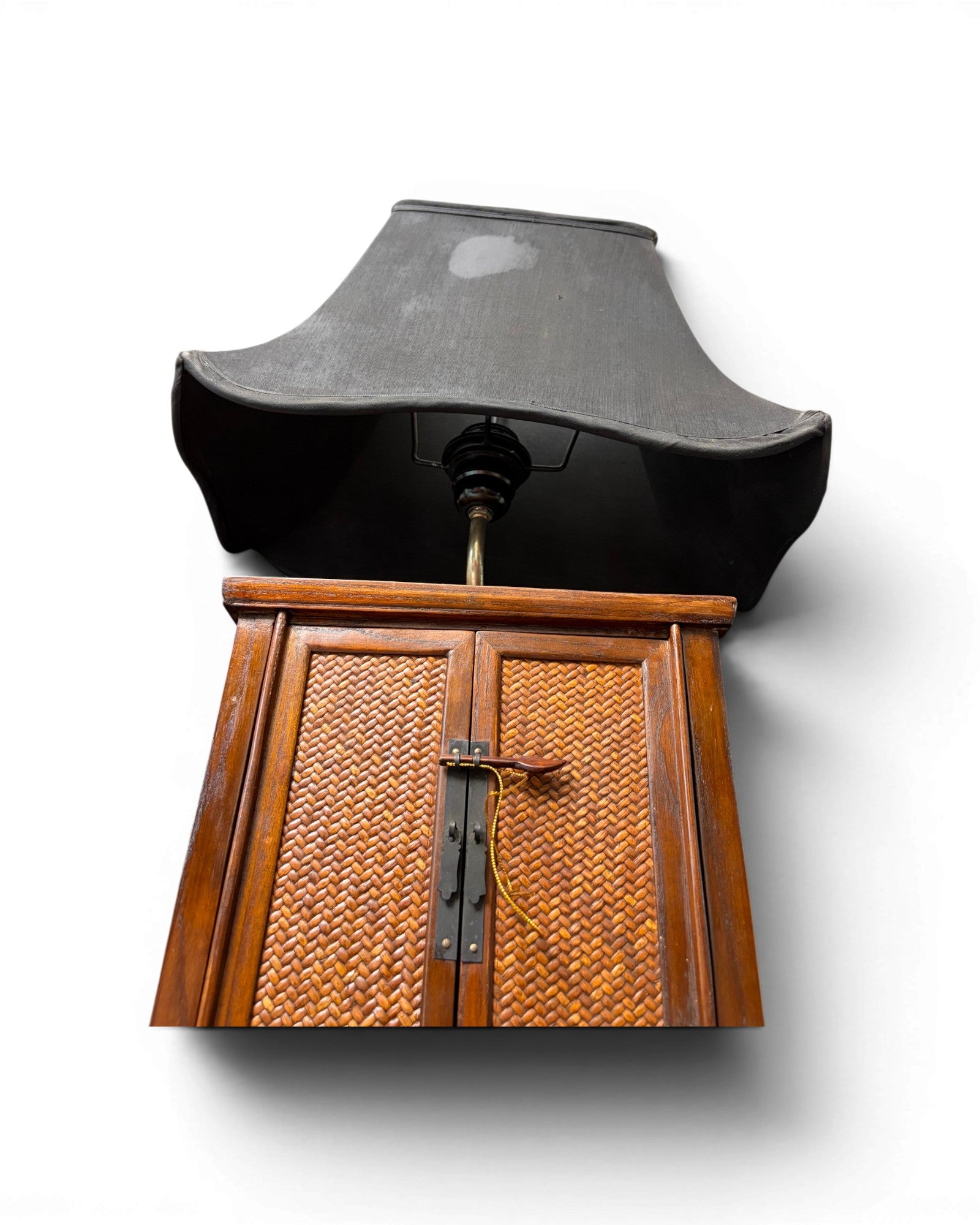 Vintage Wood Storage Cabinet with Lamp Shade - Surround Living - 5