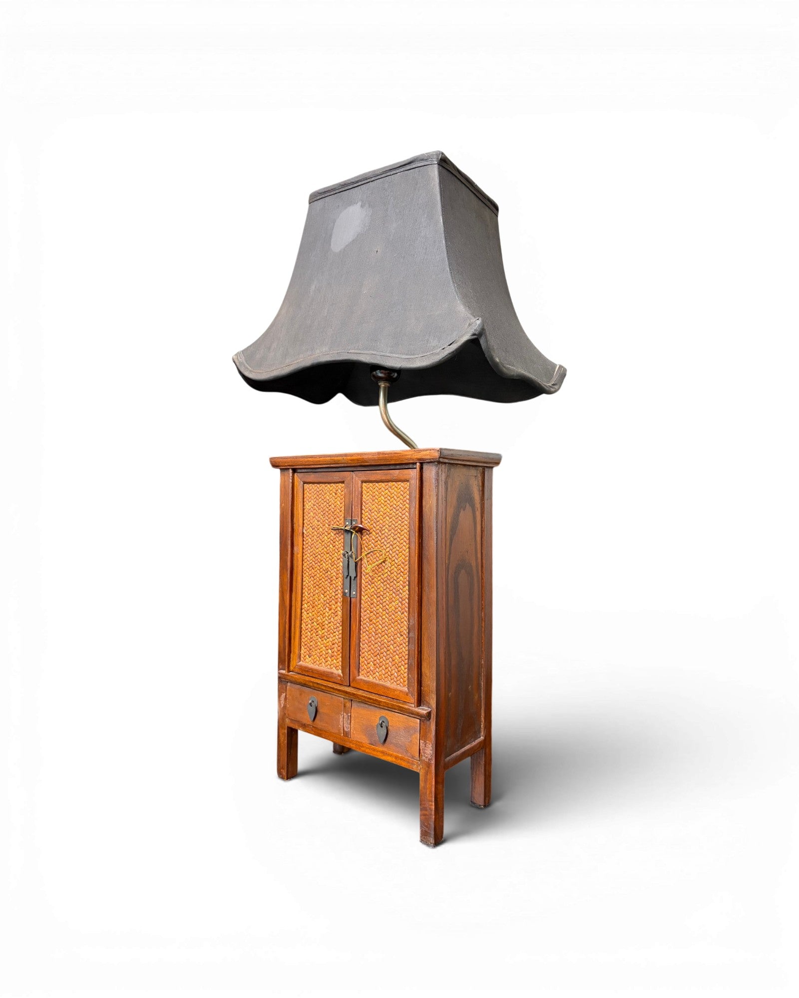 Vintage Wood Storage Cabinet with Lamp Shade - Surround Living - 13