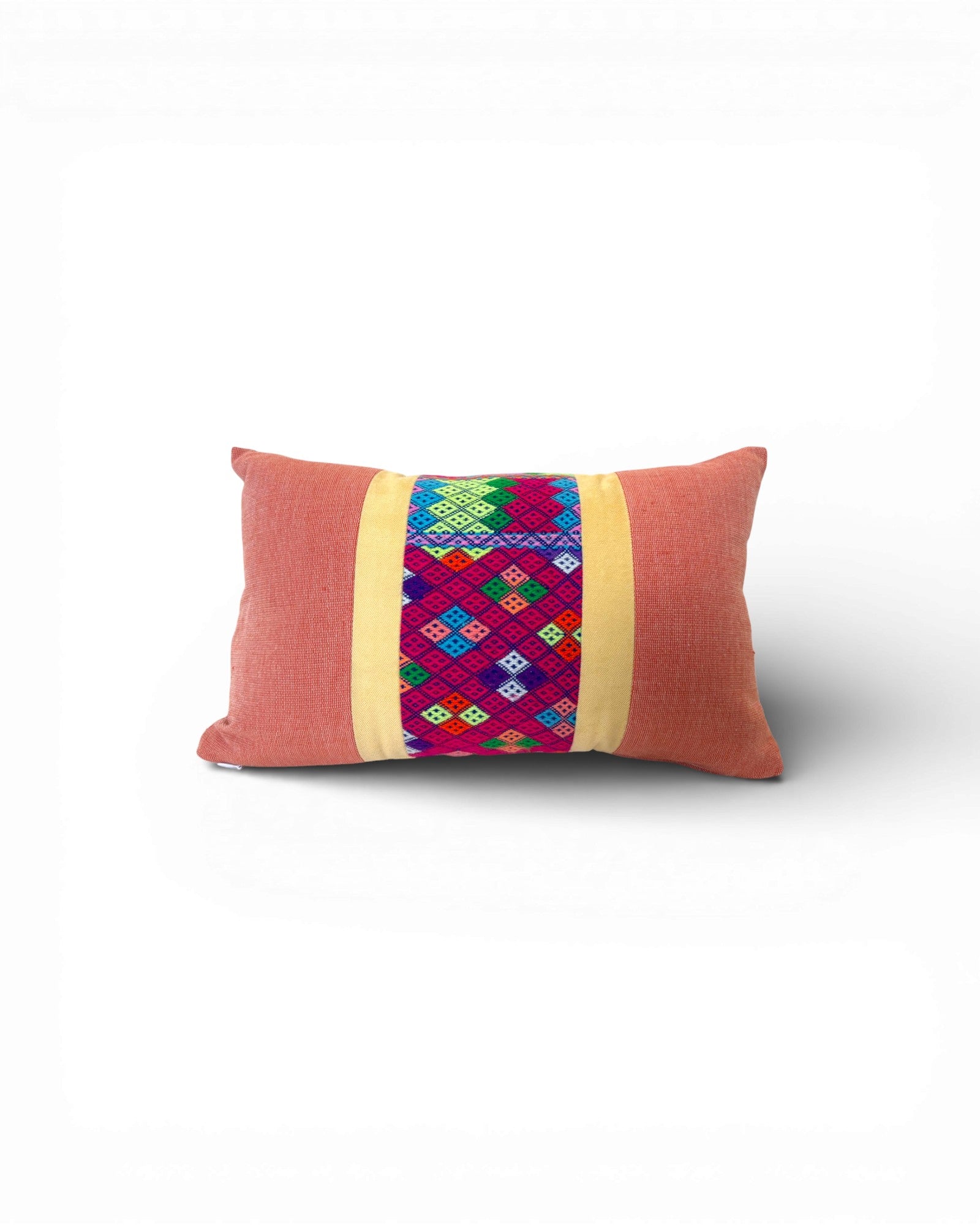 Hill Tribe Textile Lumbar Cushion - Peach - Surround Living - 1