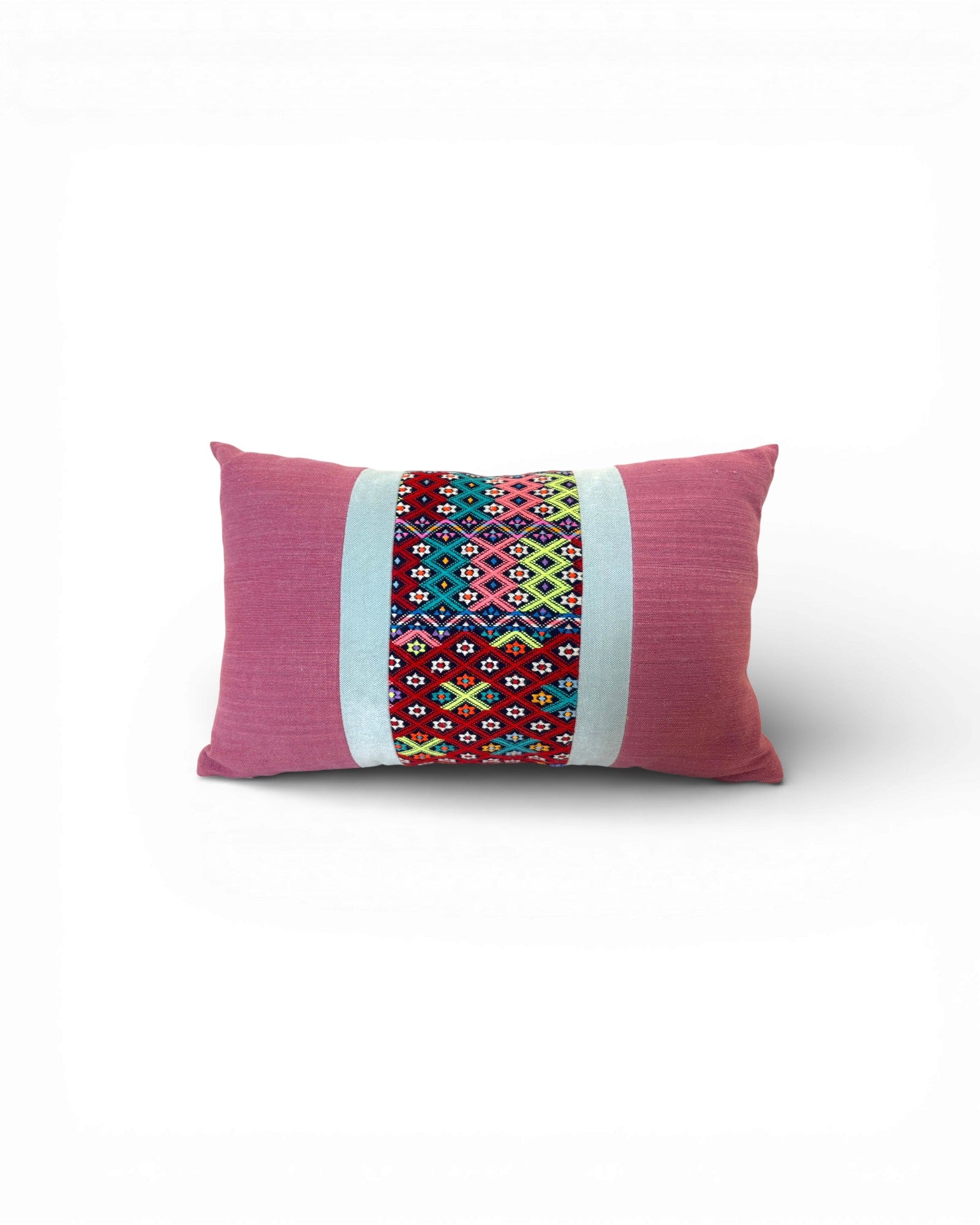 Hill Tribe Textile Lumbar Cushion - Pink - Surround Living - 1