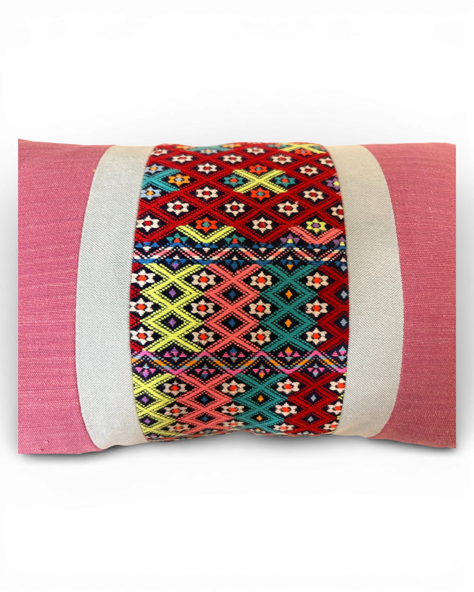 Hill Tribe Textile Lumbar Cushion - Pink - Surround Living - 7