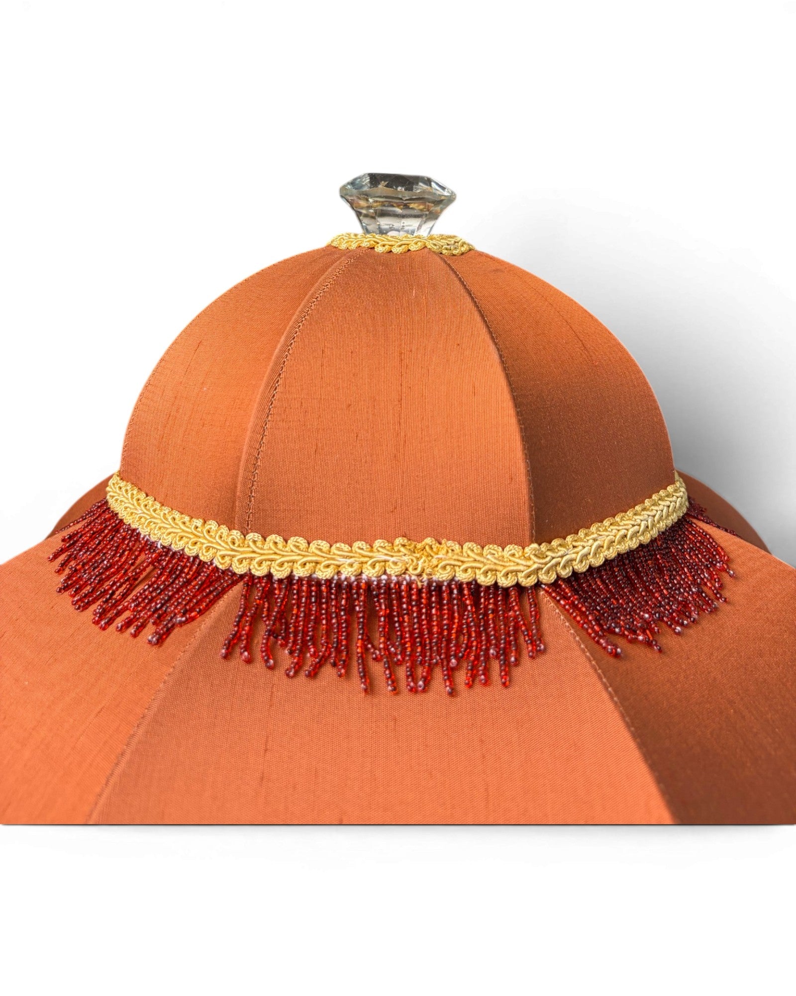 Porcelain Vase Table Lamp with Orange Embroidery Shades - Surround Living - 9