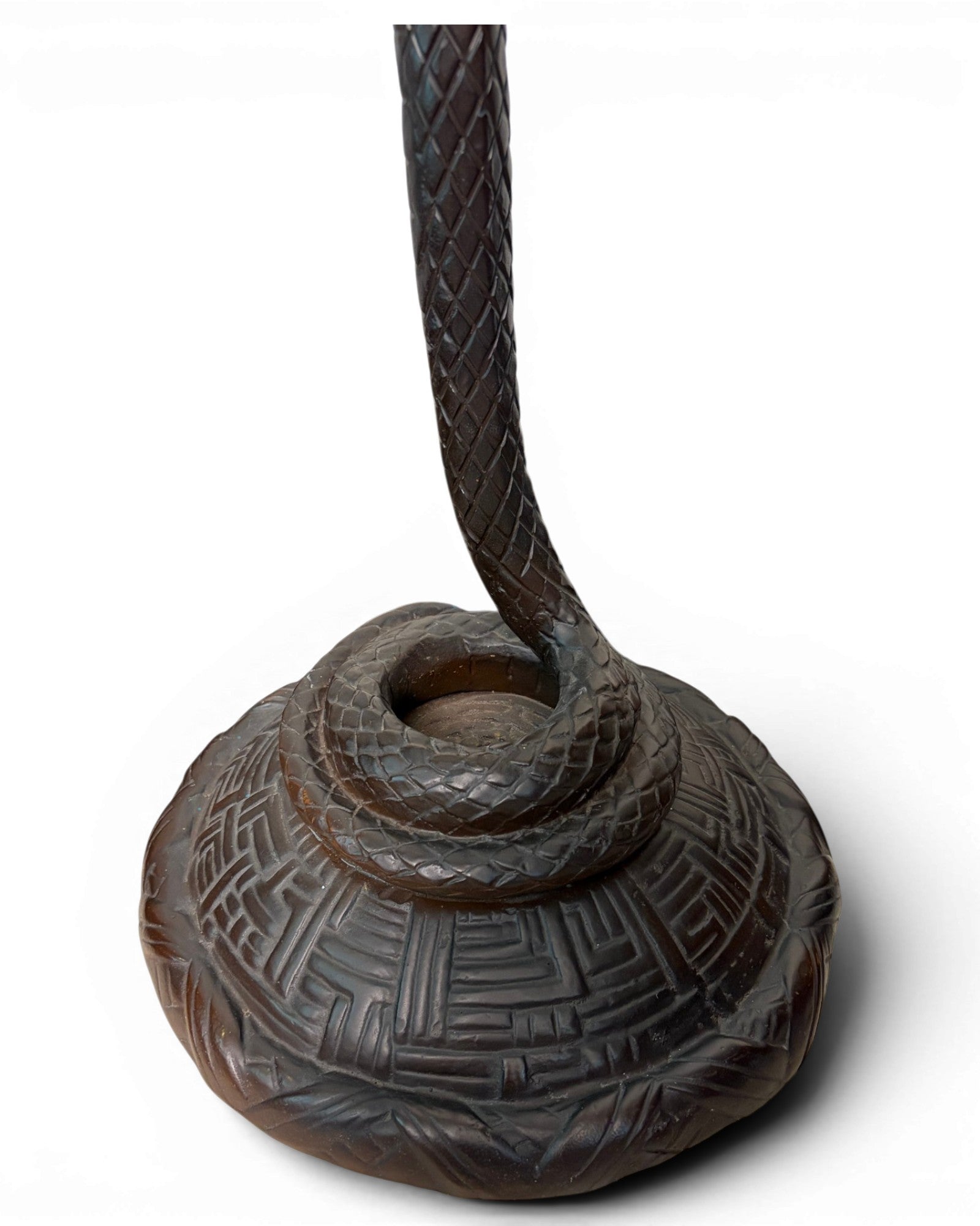 Art Deco Patinated Bronze Cobra Floor Lamp - Surround Living - 5