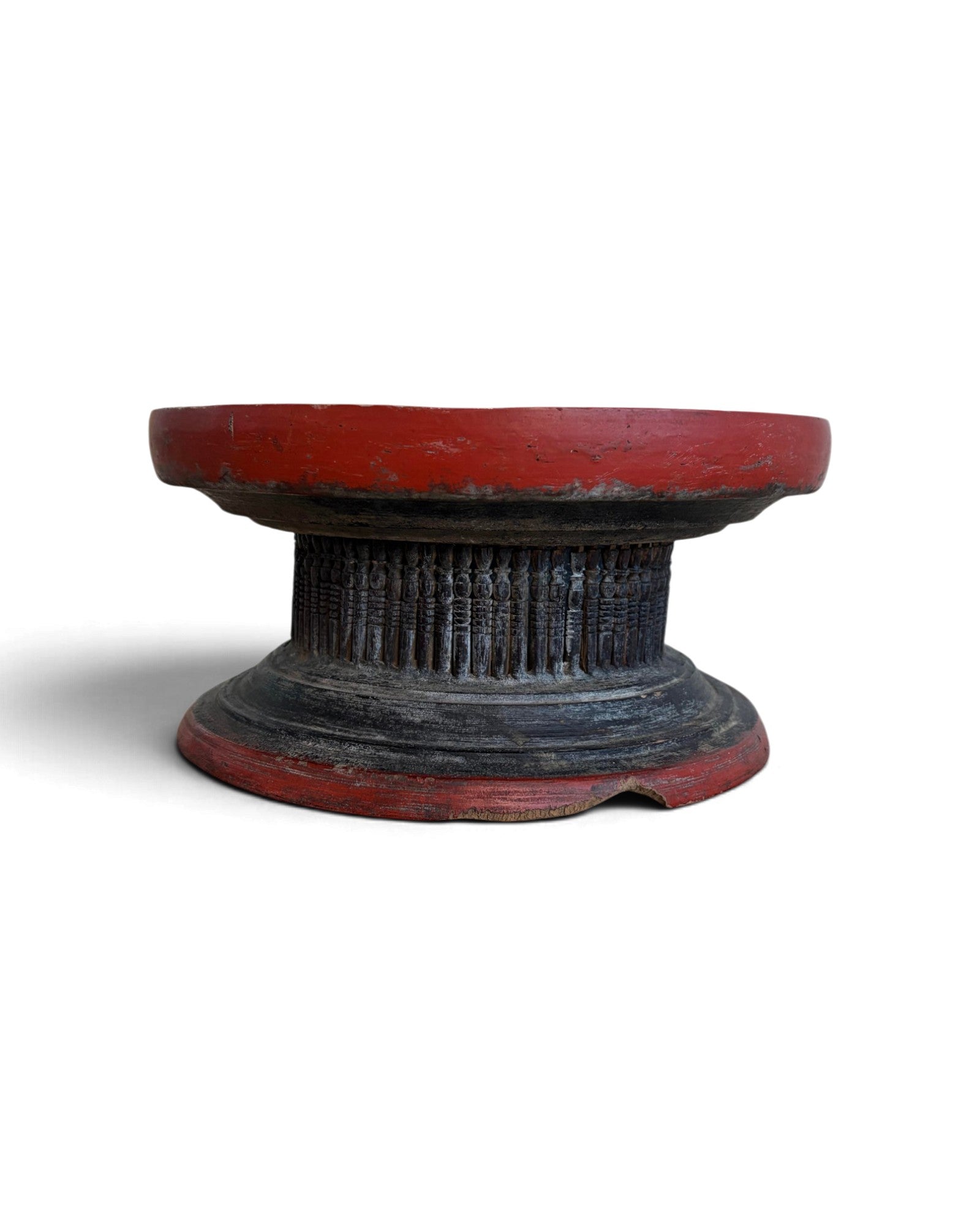 Burmese Low Wooden Pedestal Tray for Dining (ขันโตกพม่า)