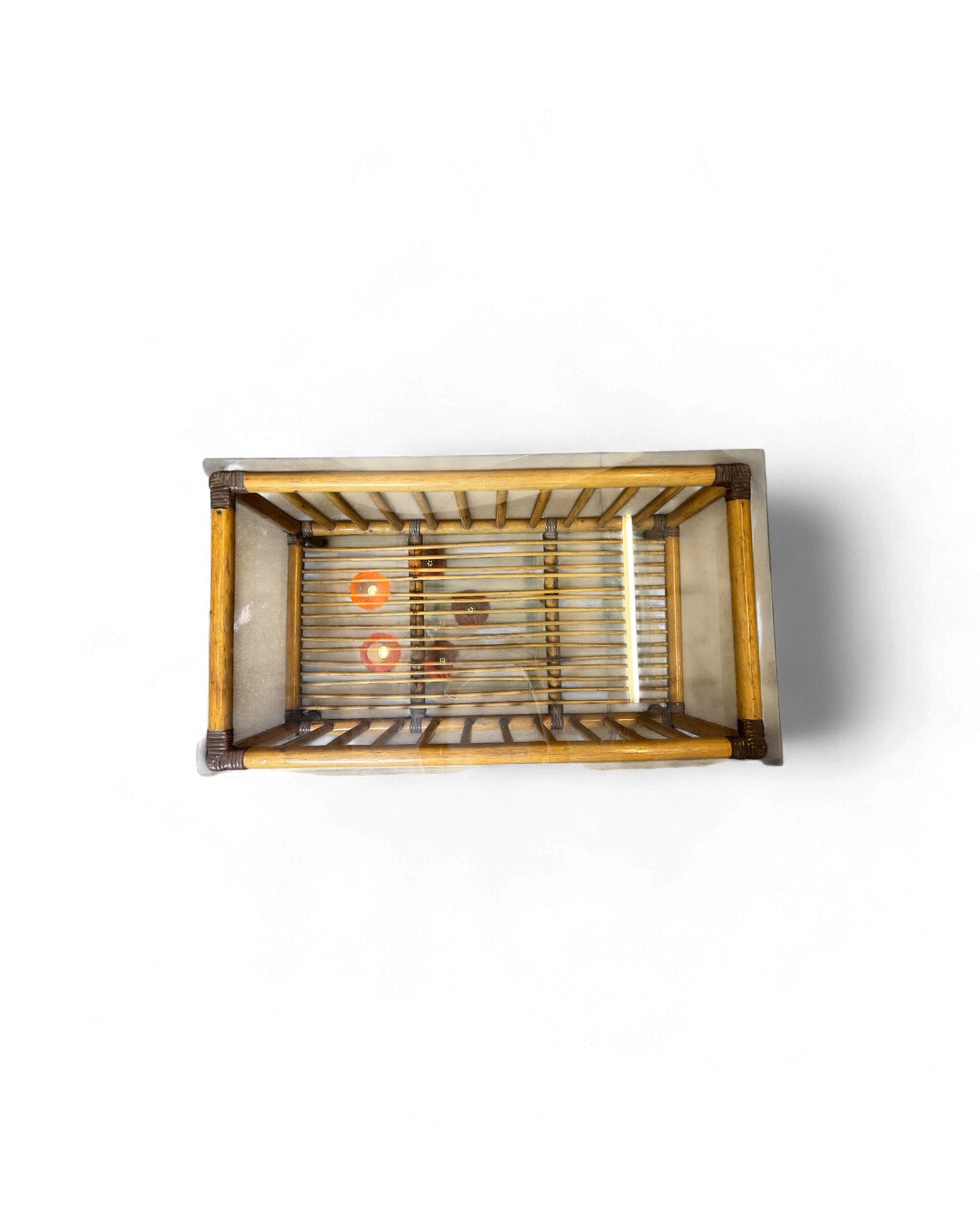 Cane Beach House Rectangular Rattan Dining Table with Glass Top Surround Living