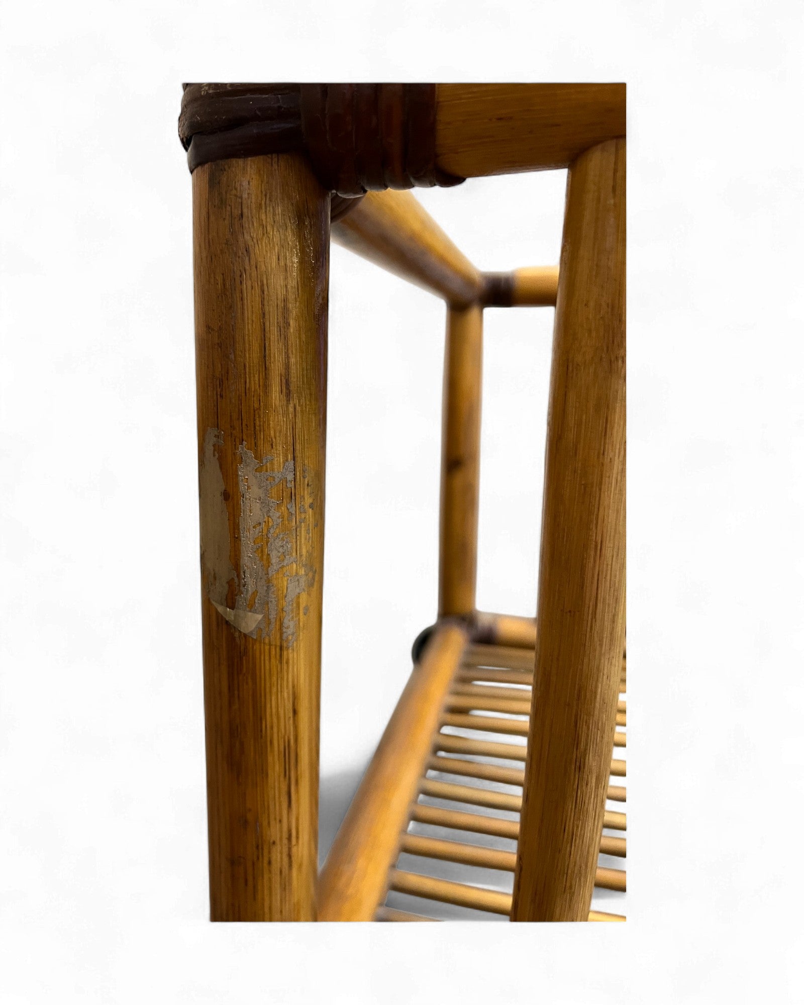 Cane Beach House Rectangular Rattan Dining Table with Glass Top Surround Living