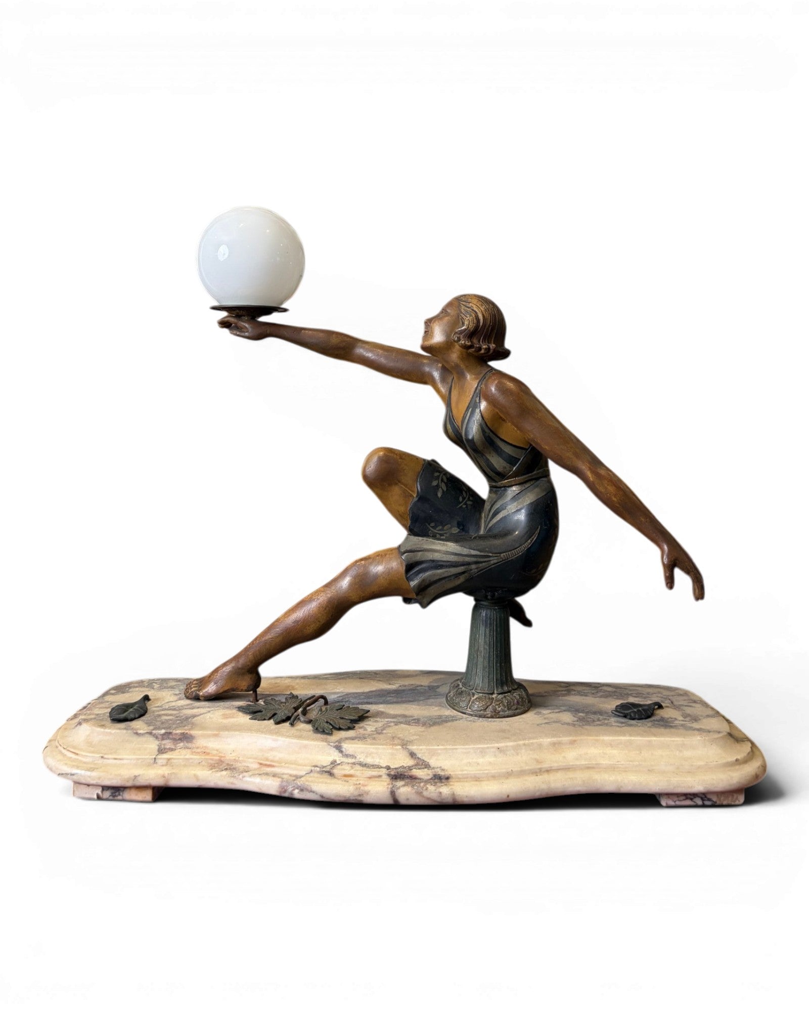 Art Deco Dancing Figure with Ball-Shaped Lamp - Surround Living - 2