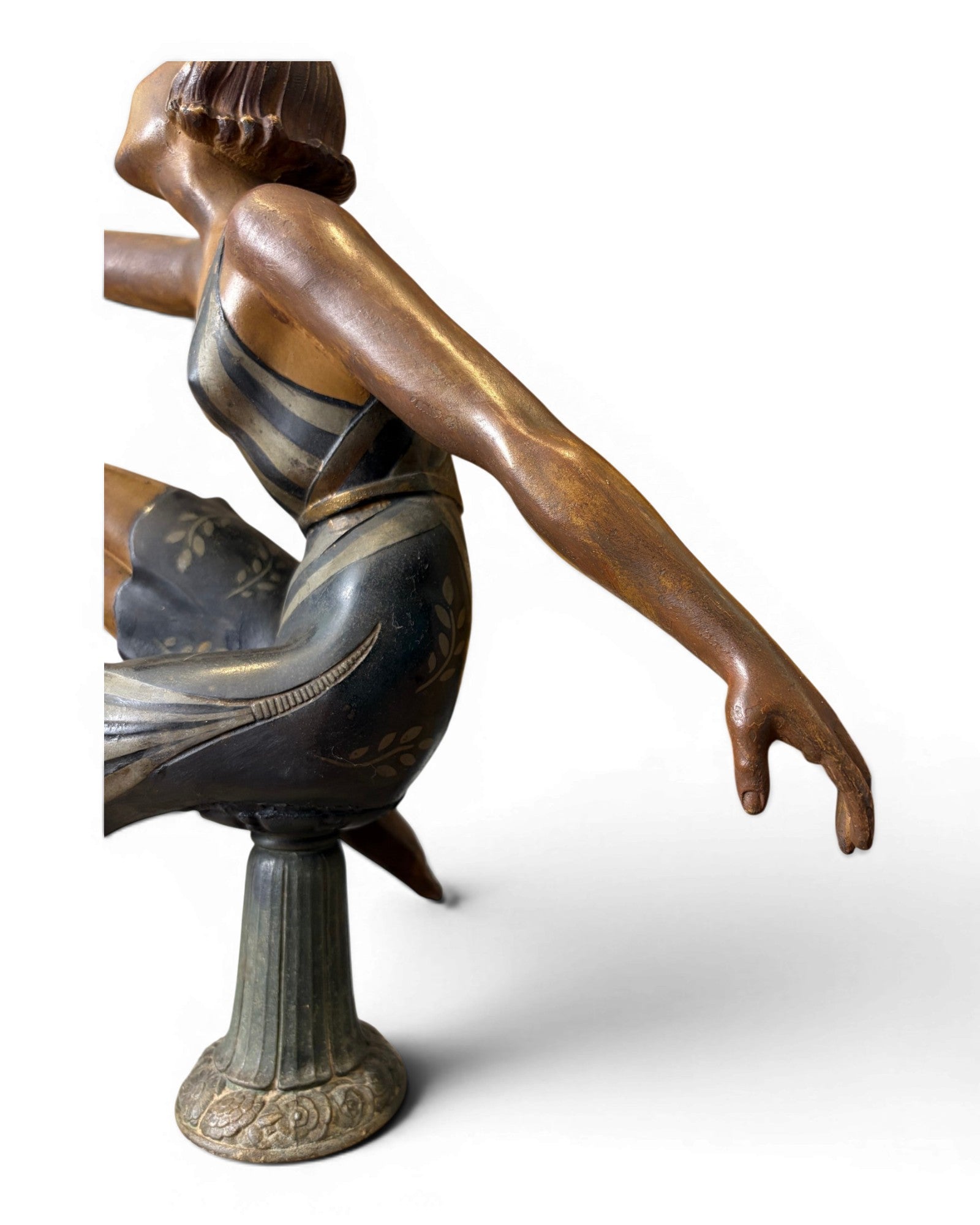 Art Deco Dancing Figure with Ball-Shaped Lamp - Surround Living - 7