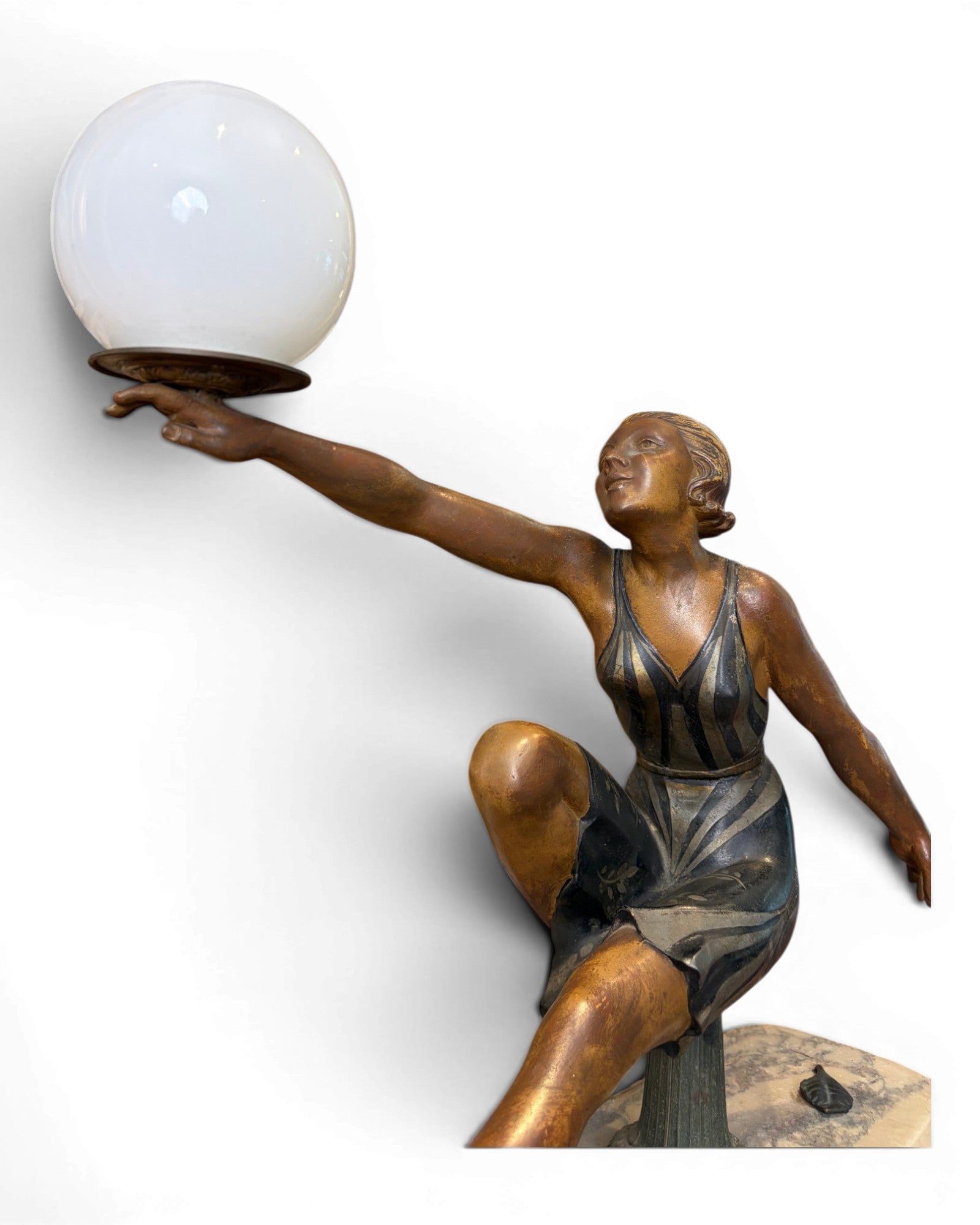 Art Deco Dancing Figure with Ball-Shaped Lamp - Surround Living - 8