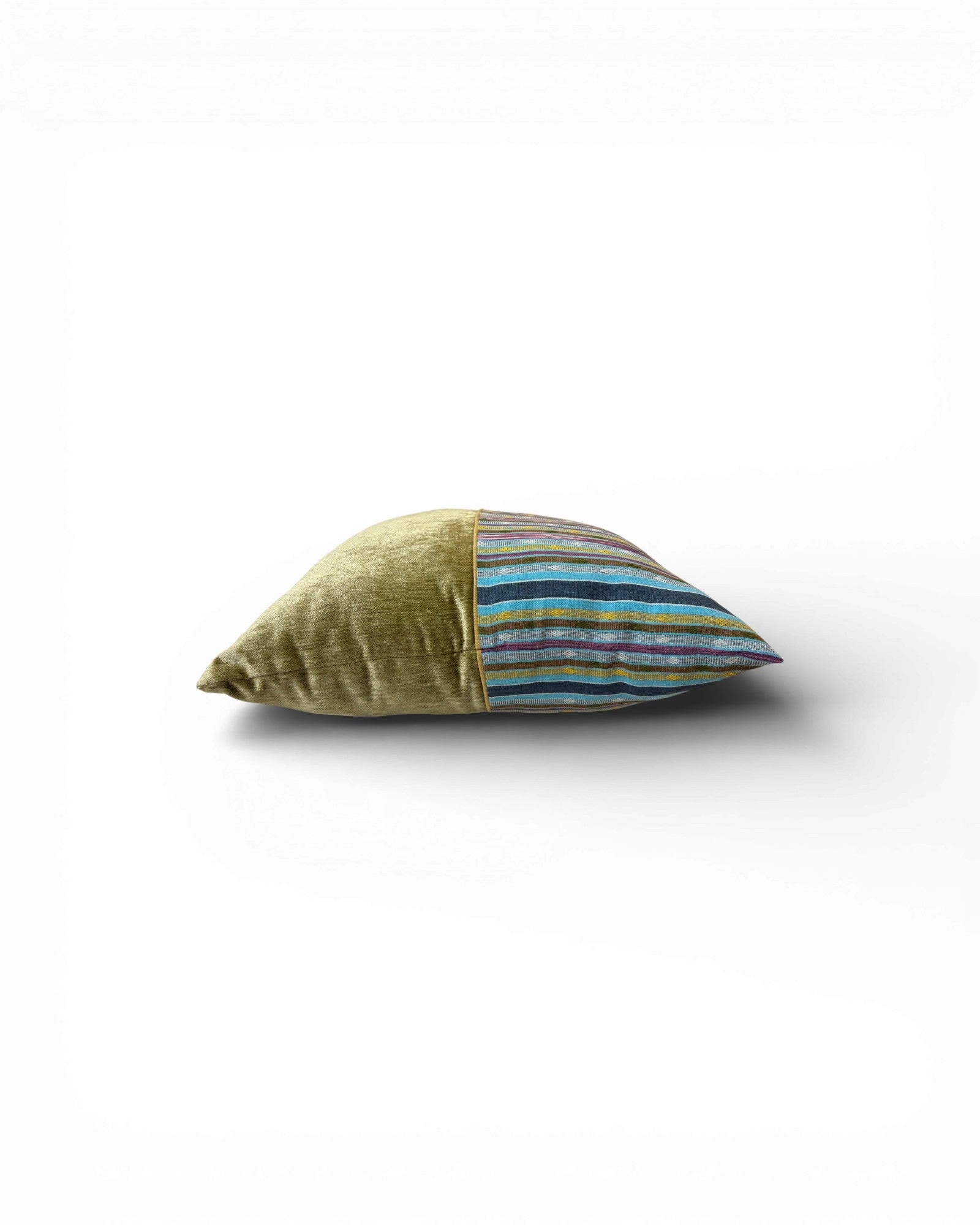 XL Sage Olive Stripe Velvet Panel Cushion - Surround Living - 3