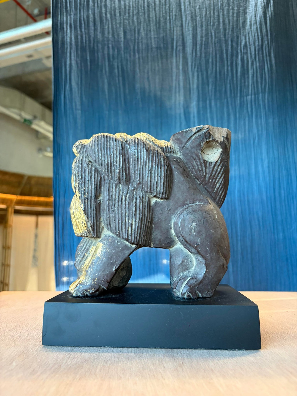 Carved Wooden Lion embellished with Gold Leaf (สิงโตไม้ติดทอง) - Surround Living - 11