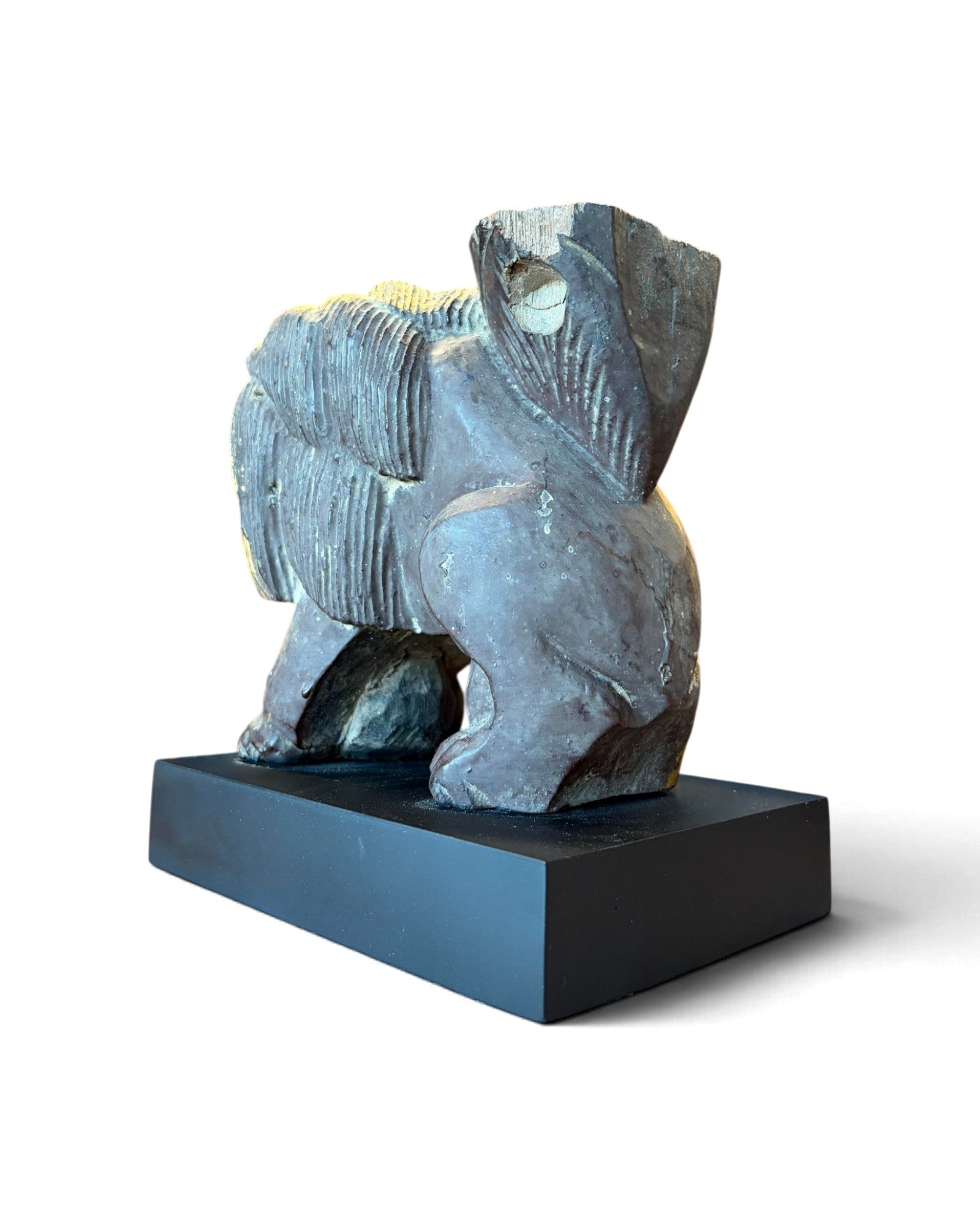 Carved Wooden Lion embellished with Gold Leaf (สิงโตไม้ติดทอง)