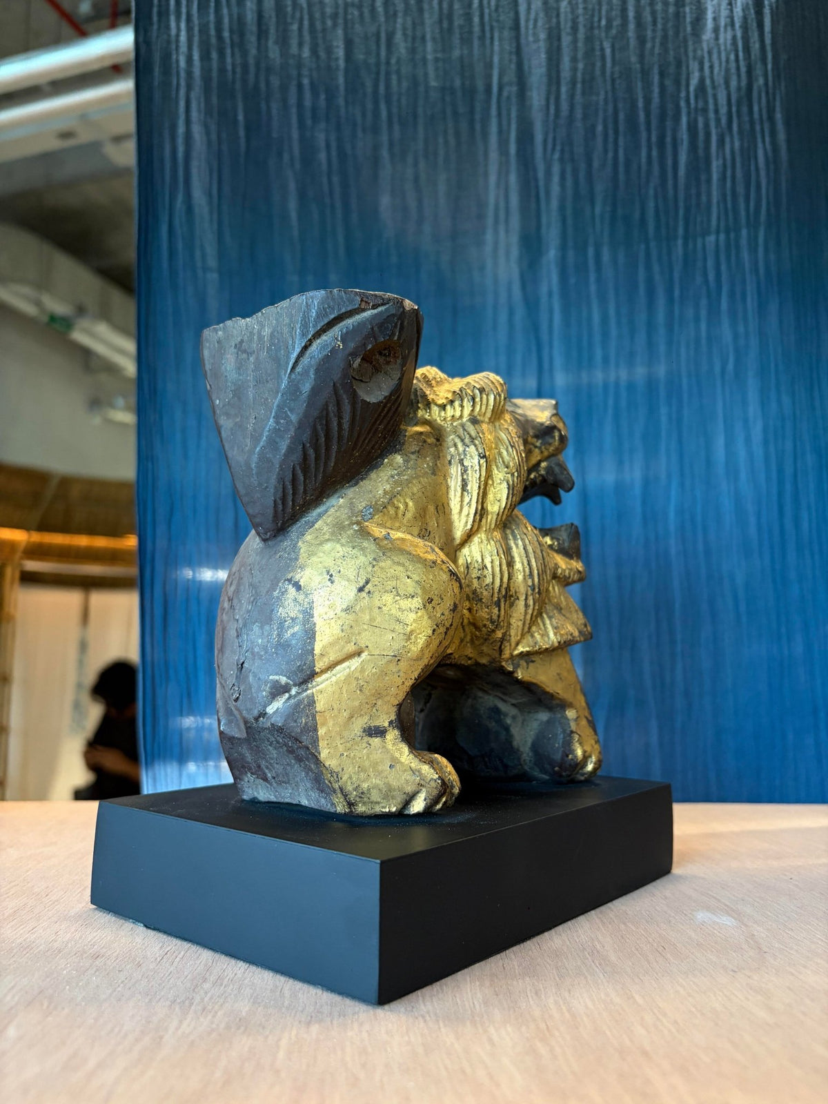 Carved Wooden Lion embellished with Gold Leaf (สิงโตไม้ติดทอง) - Surround Living - 14