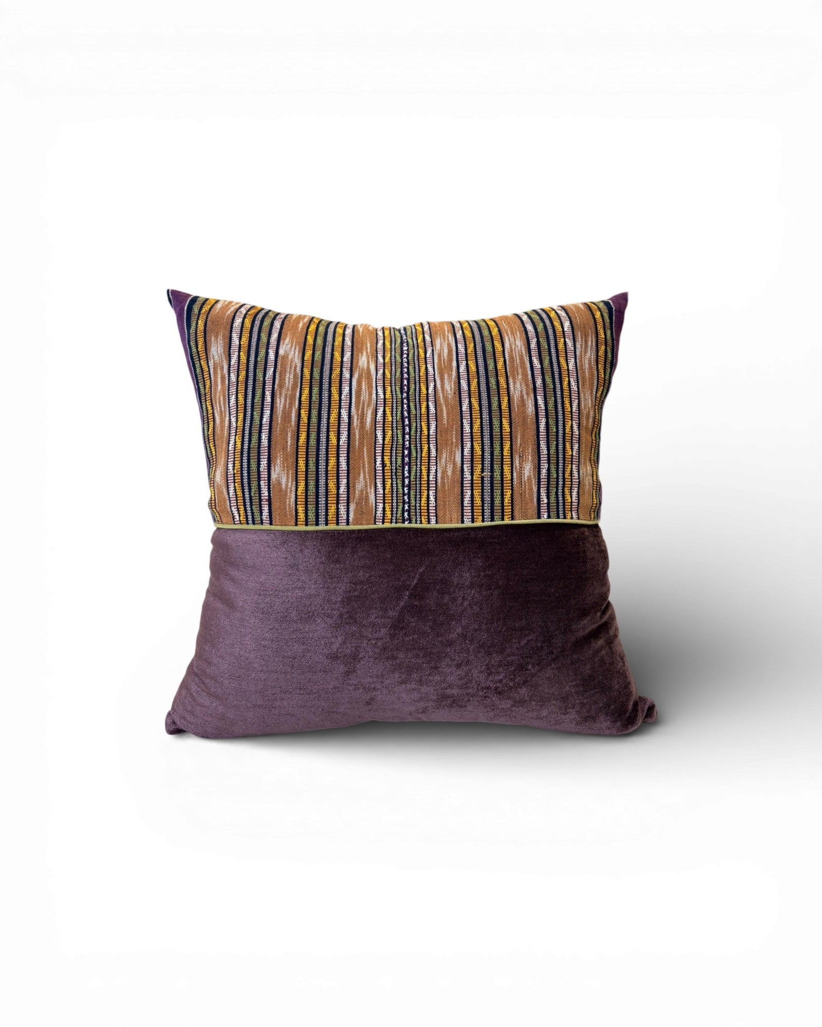XL Plum Stripe Velvet Panel Cushion - Surround Living - 2