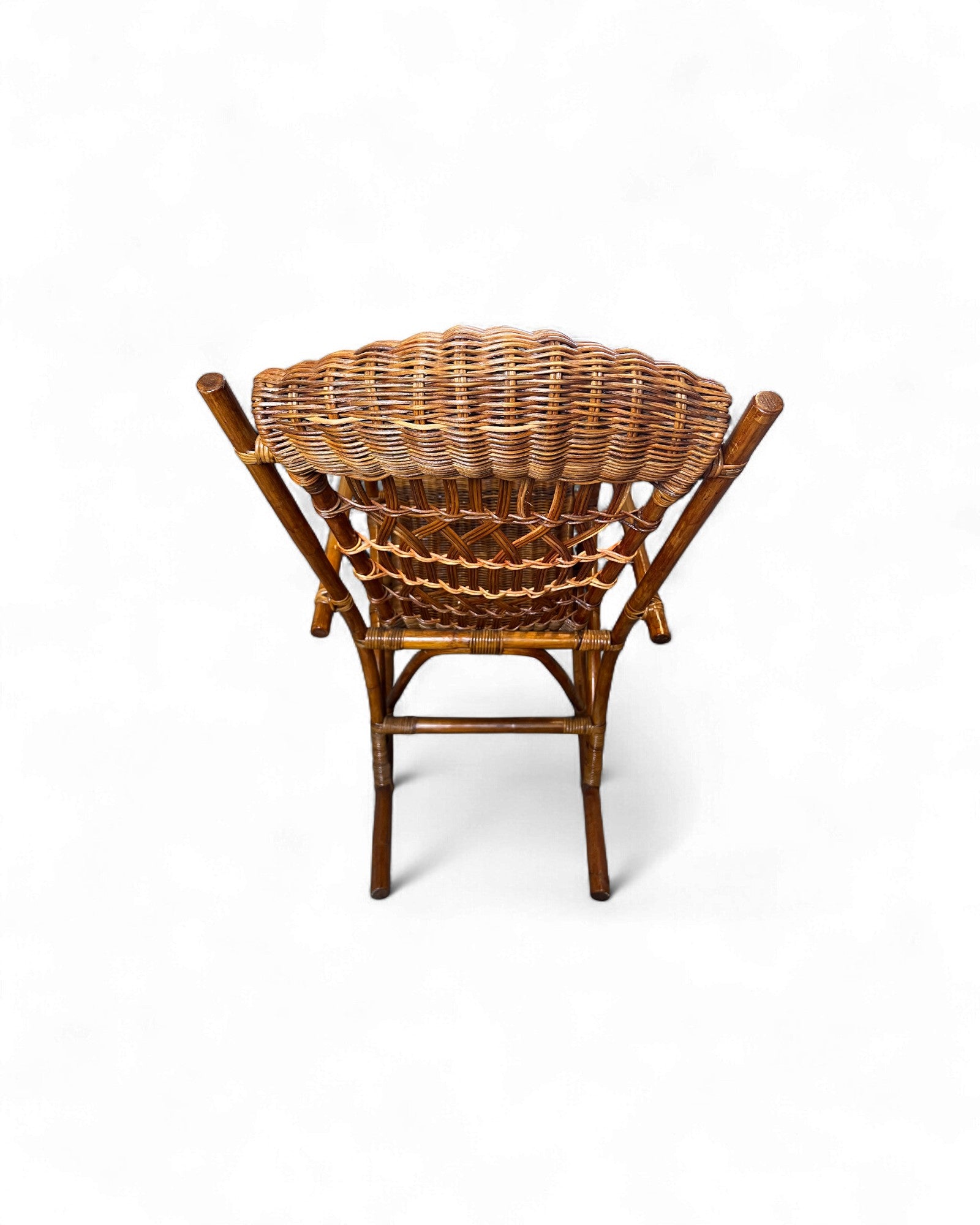 Rattan Weave Vintage High Back Rattan Rocking Chair Surround Living