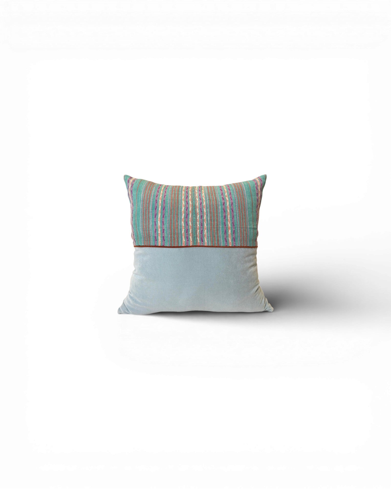 XL Mint Stripe Velvet Panel Cushion - Surround Living - 1