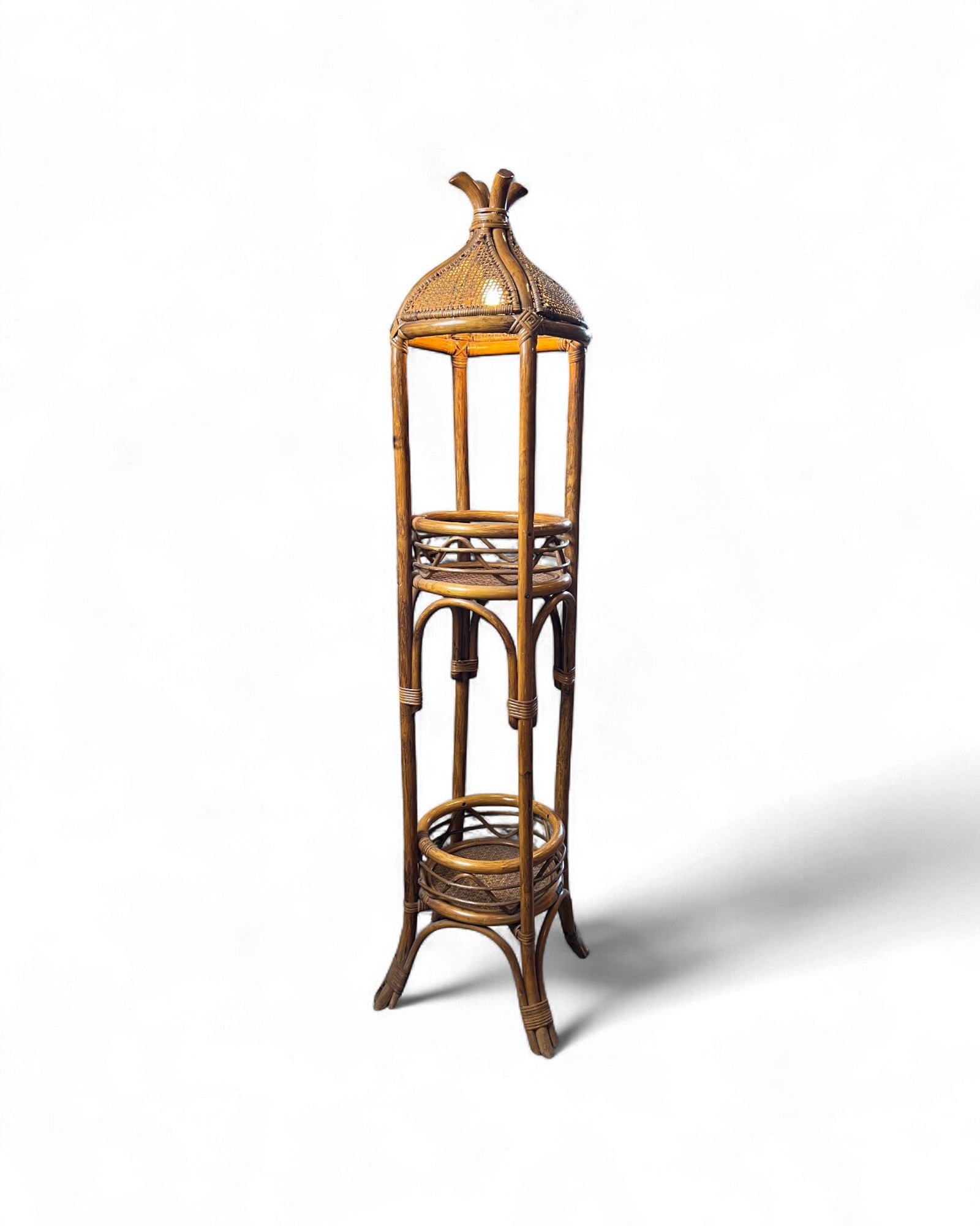 Koizumi Rattan Pedestal Standing Lamp Surround Living