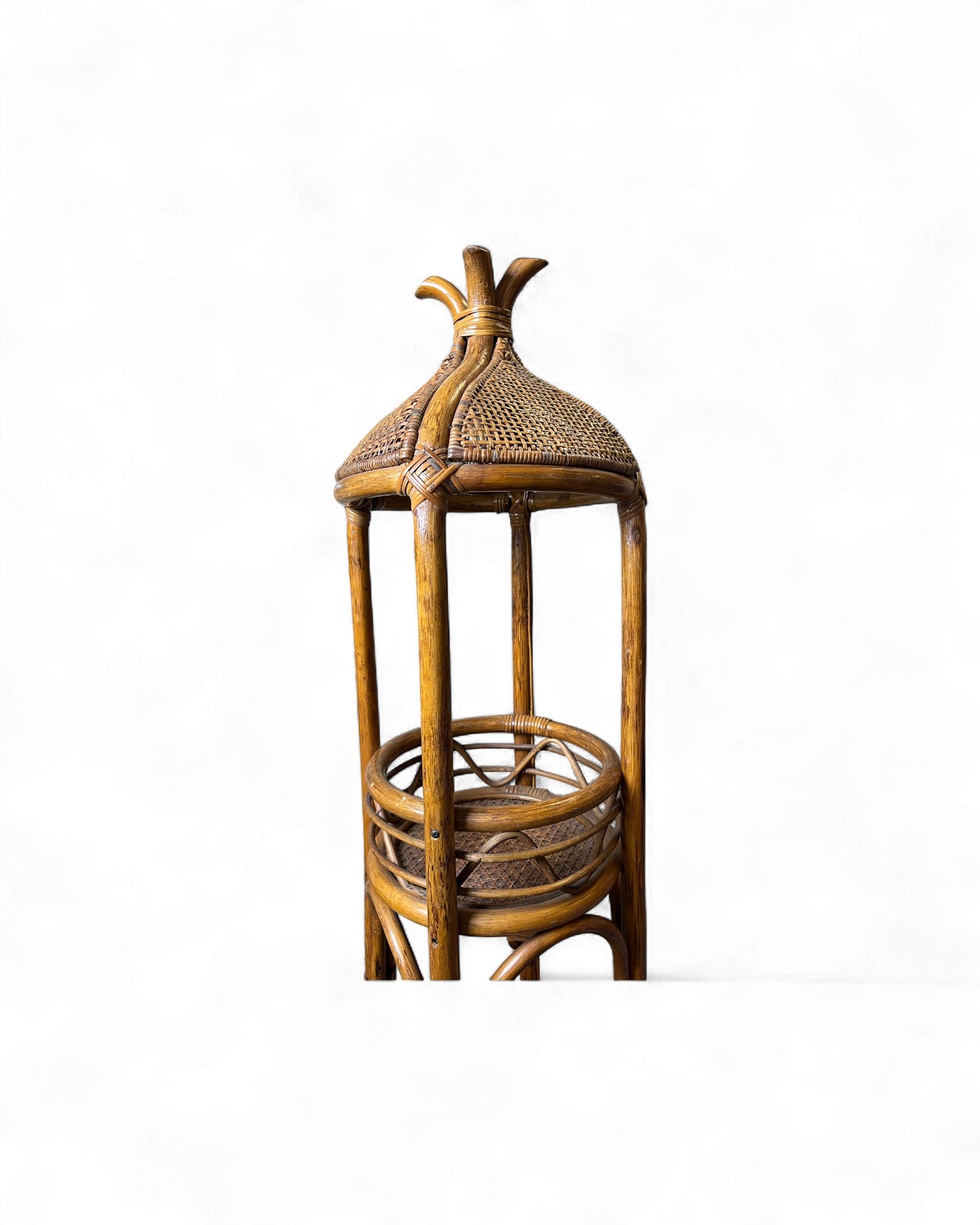 Koizumi Rattan Pedestal Standing Lamp Surround Living
