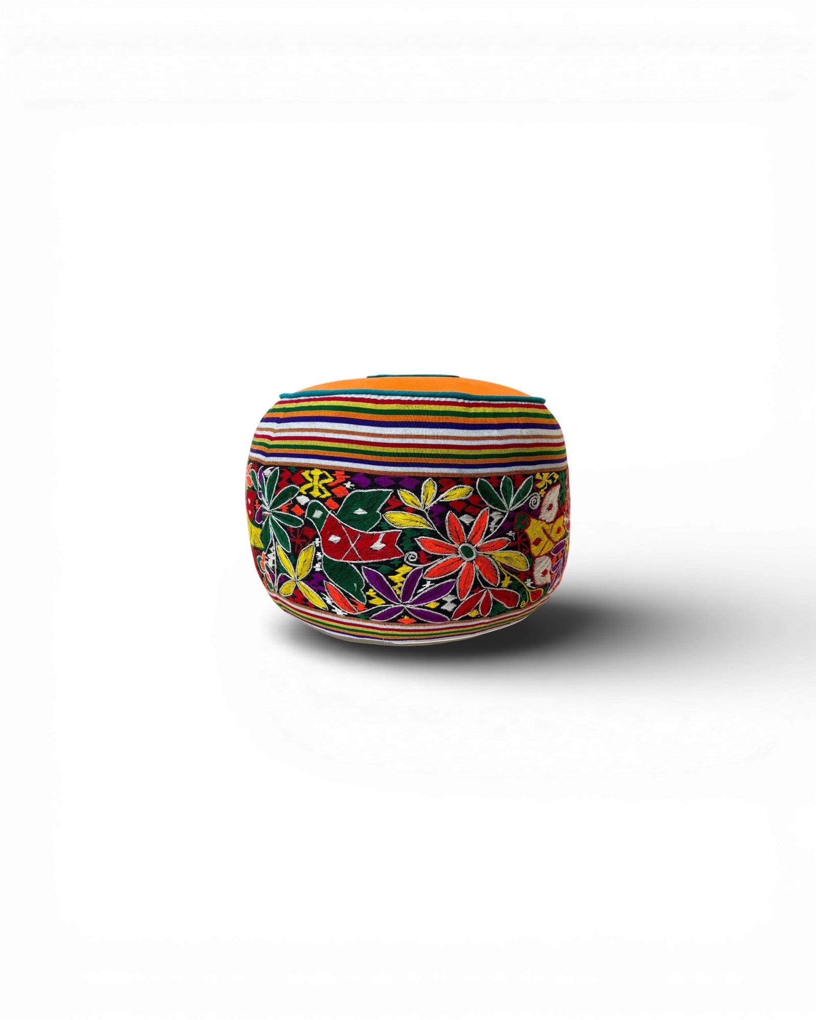 Patchwork Textile Floor Pouf - Surround Living - 1