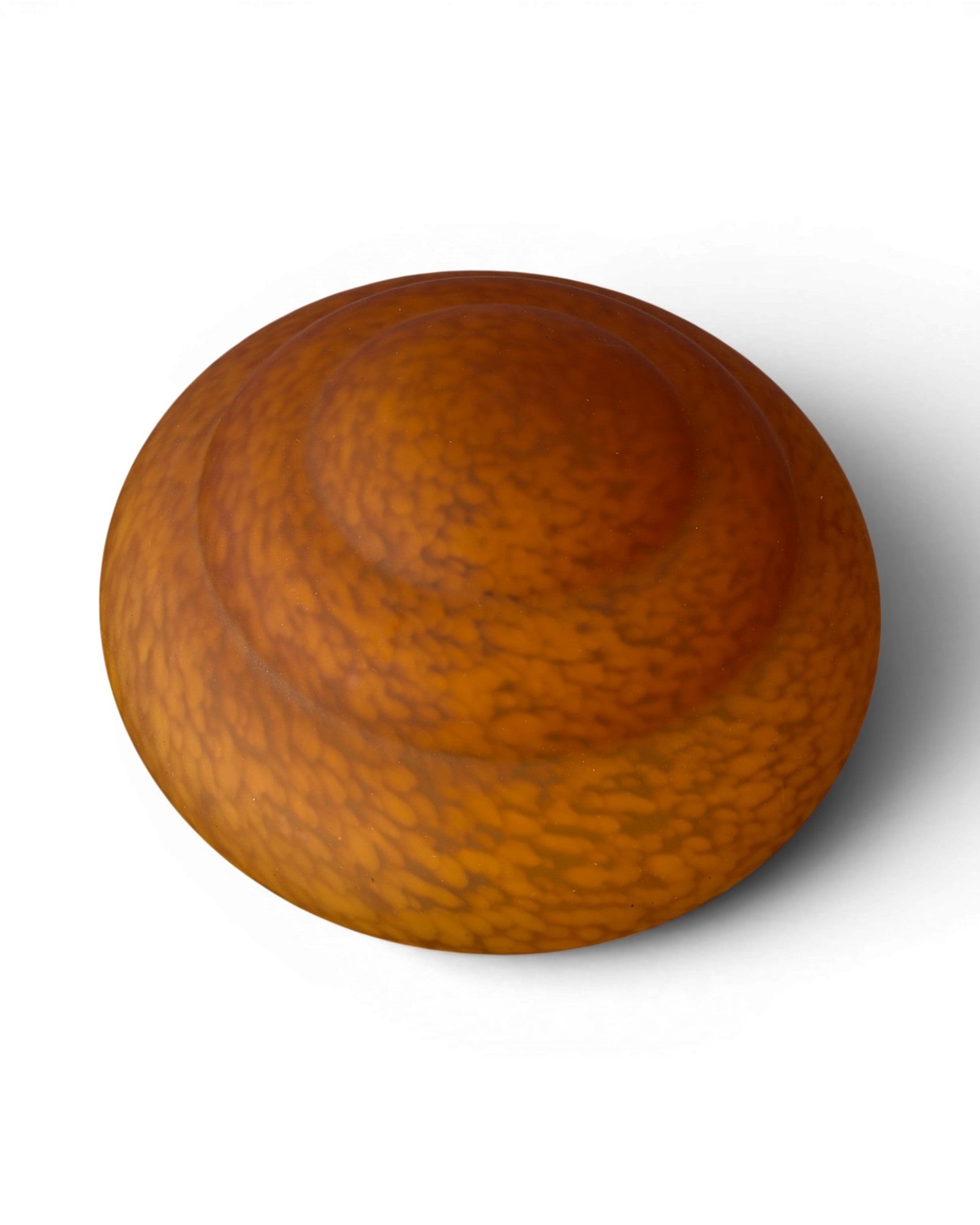 Organic Wood Table Lamp with Mushroom-Shaped Orange Art Glass Shade - Surround Living - 11