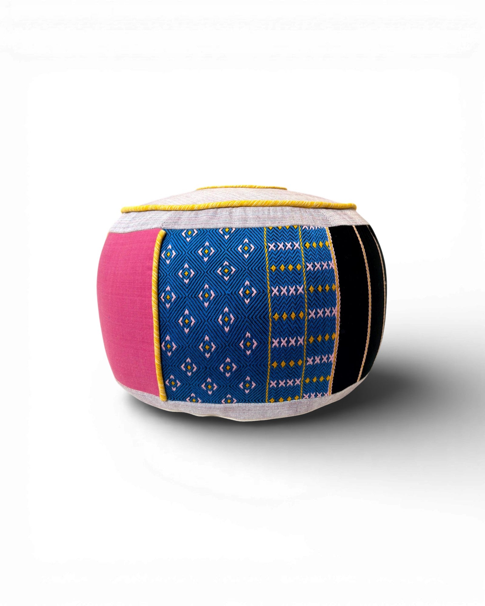 Embroidered Textile Floor Pouf - Surround Living - 2
