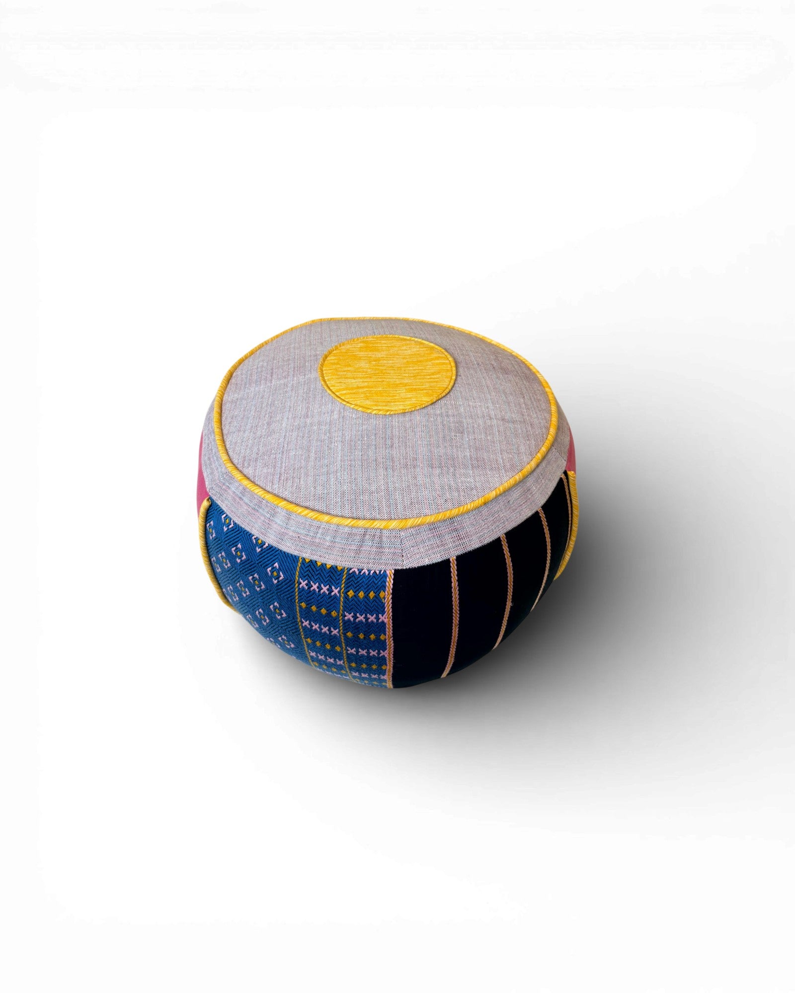 Embroidered Textile Floor Pouf - Surround Living - 5