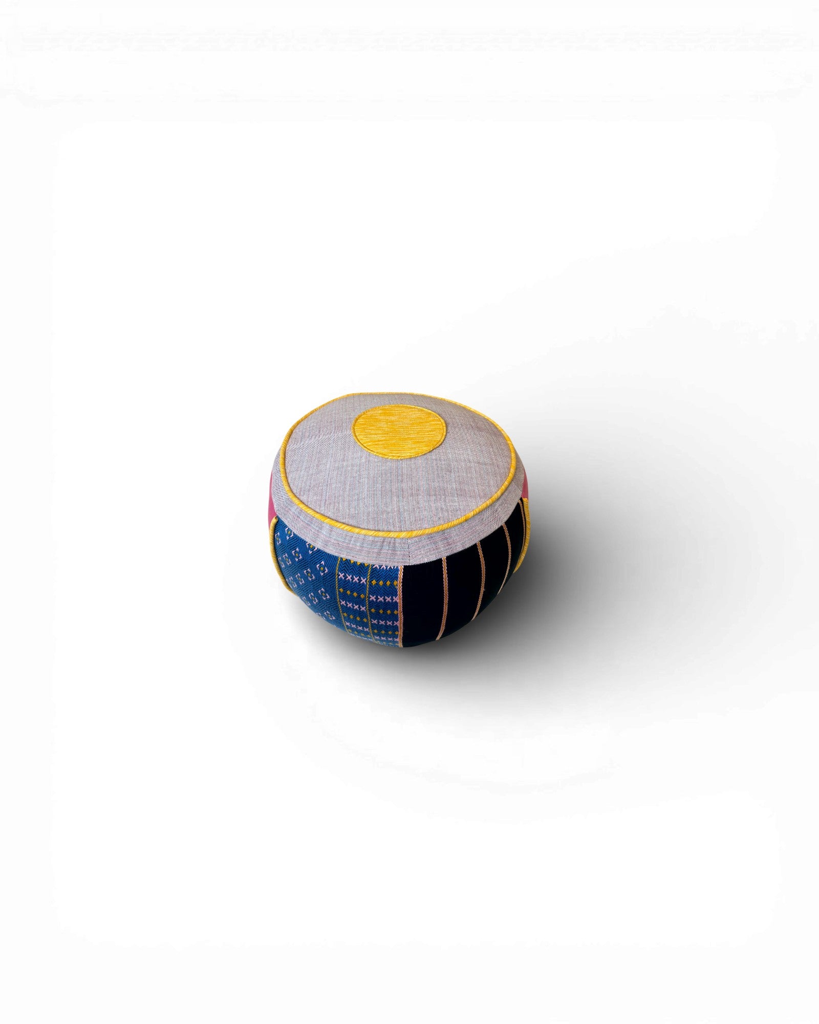 Embroidered Textile Floor Pouf - Surround Living - 4
