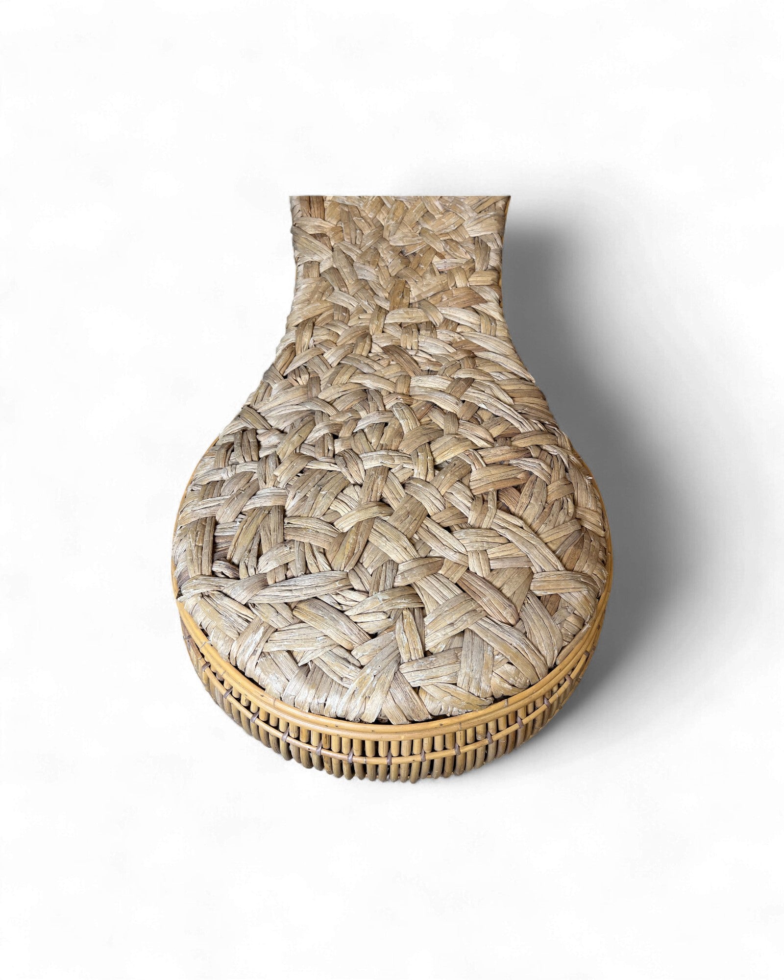 Sculptural Rattan Chaise Lounge with Woven Organic Seating Surround Living