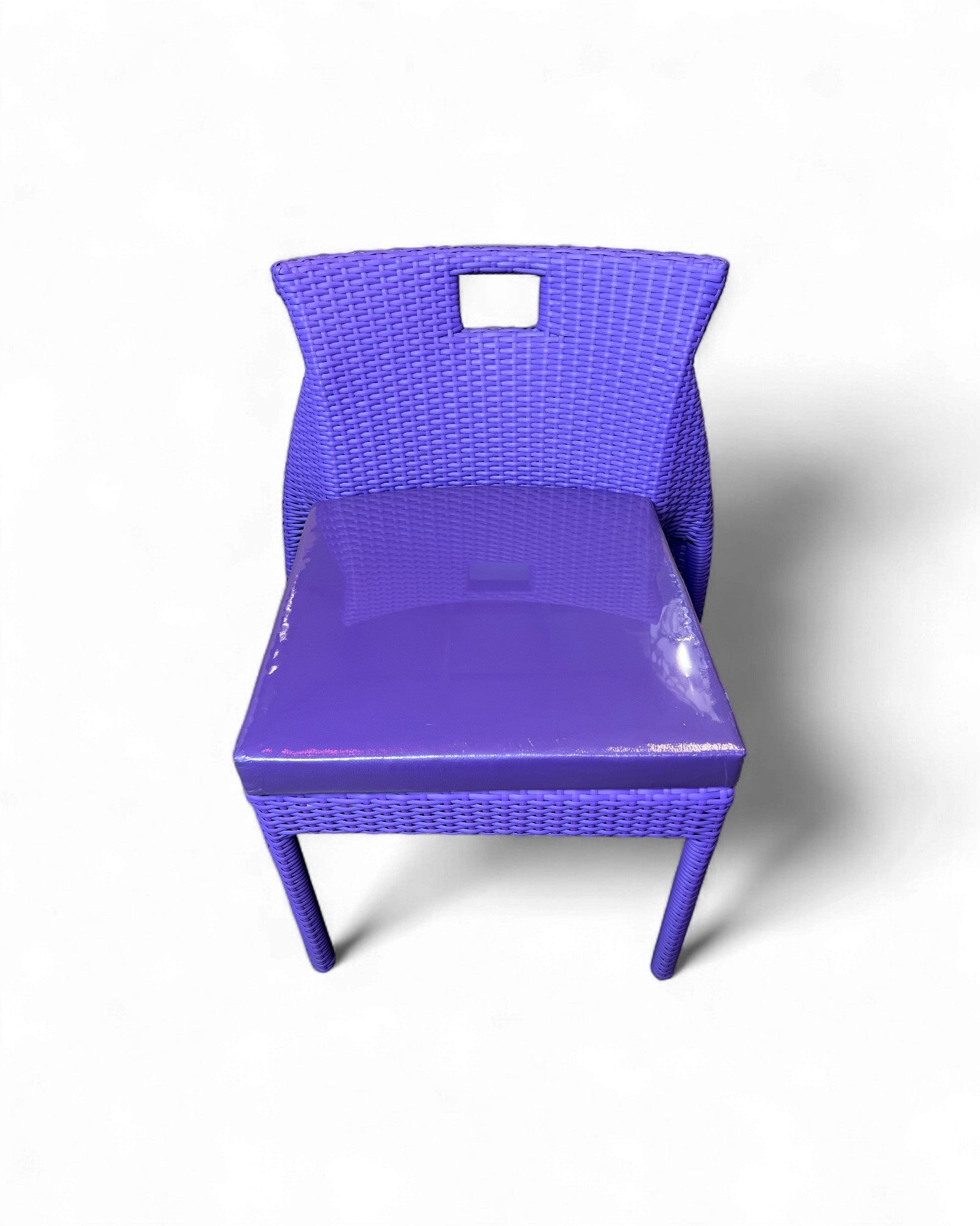 Contemporary Purple Wicker Bistro Set with Glass Top Table (Table + 2 Nested Chairs) Surround Living