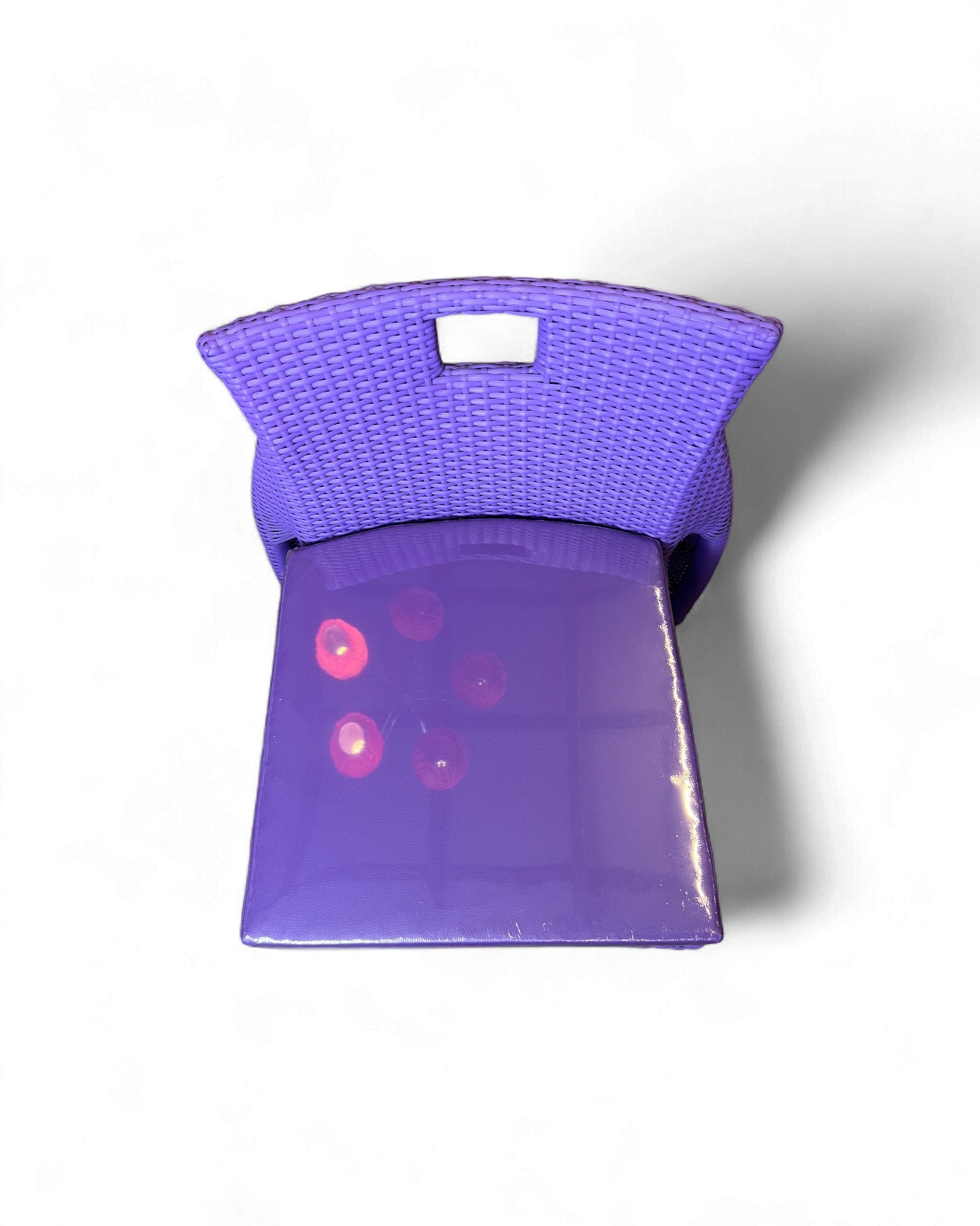 Contemporary Purple Wicker Bistro Set with Glass Top Table (Table + 2 Nested Chairs) Surround Living