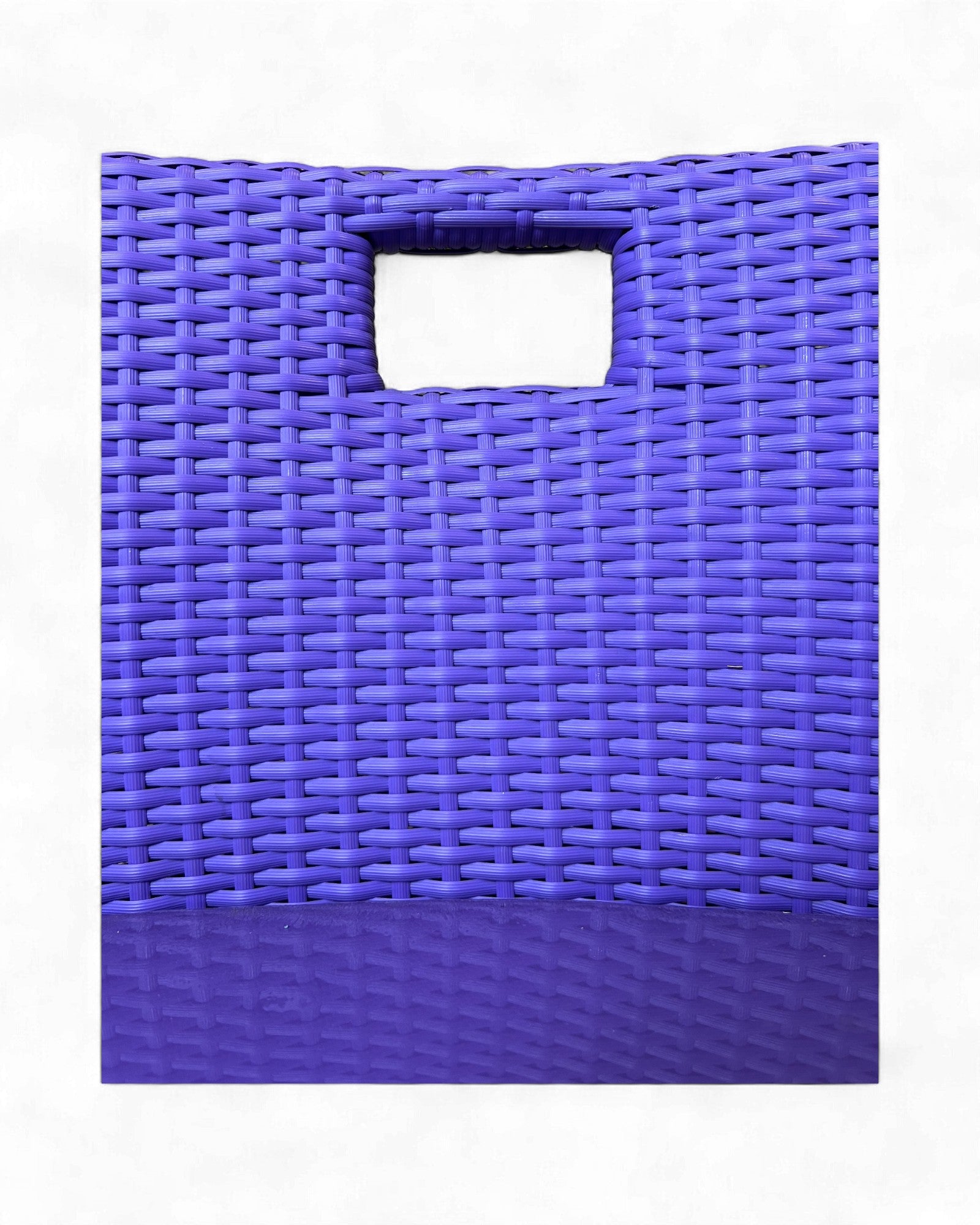 Contemporary Purple Wicker Bistro Set with Glass Top Table (Table + 2 Nested Chairs) Surround Living