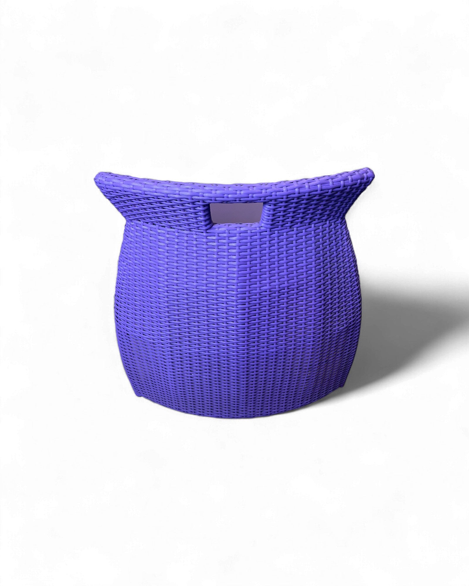 Contemporary Purple Wicker Bistro Set with Glass Top Table (Table + 2 Nested Chairs) Surround Living