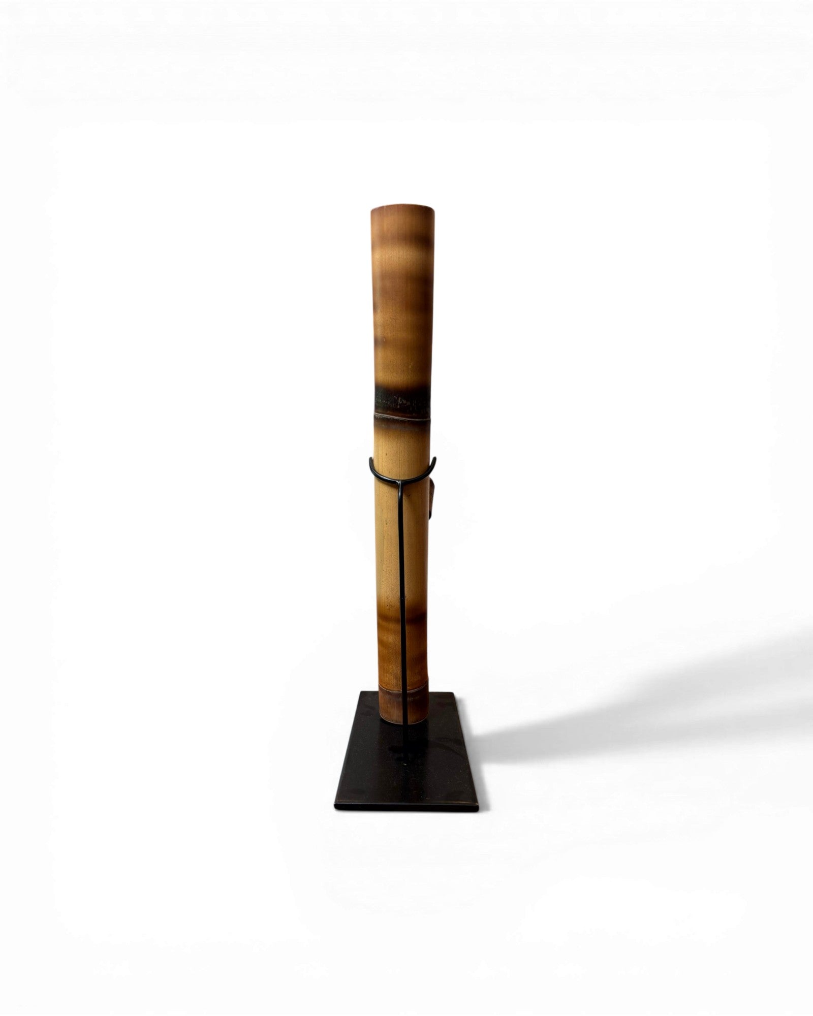 Honey - Toned Bamboo Opium Pipe with Carved Bowl (Mounted) - Surround Living - 5