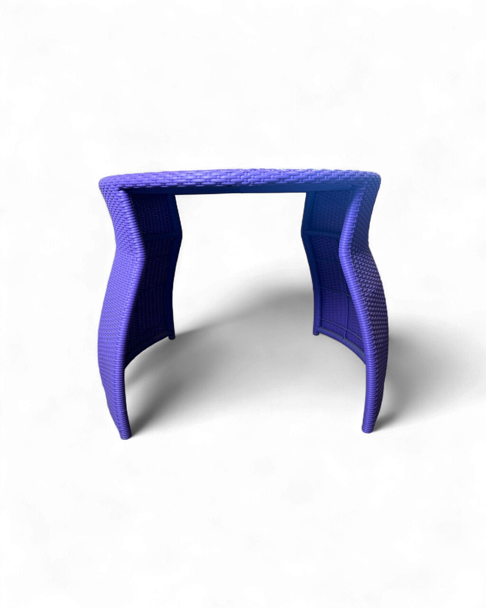 Contemporary Purple Wicker Bistro Set with Glass Top Table (Table + 2 Nested Chairs) Surround Living