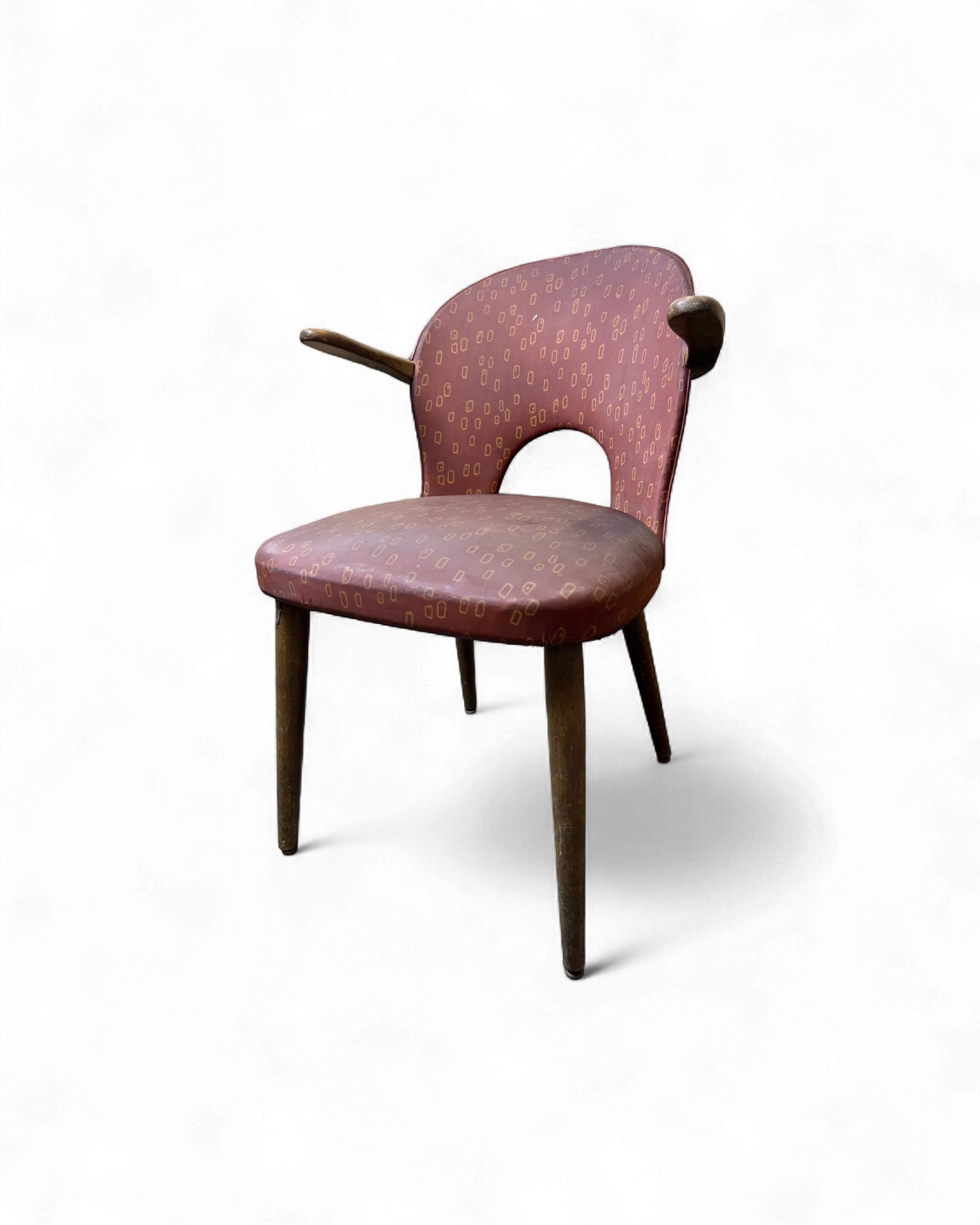 True Vintage Vinyl Cushion Maroon Retro Armchair Surround Living