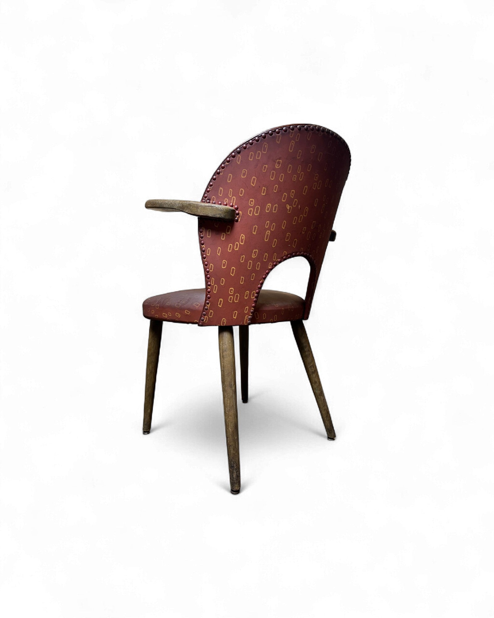 True Vintage Vinyl Cushion Maroon Retro Armchair Surround Living